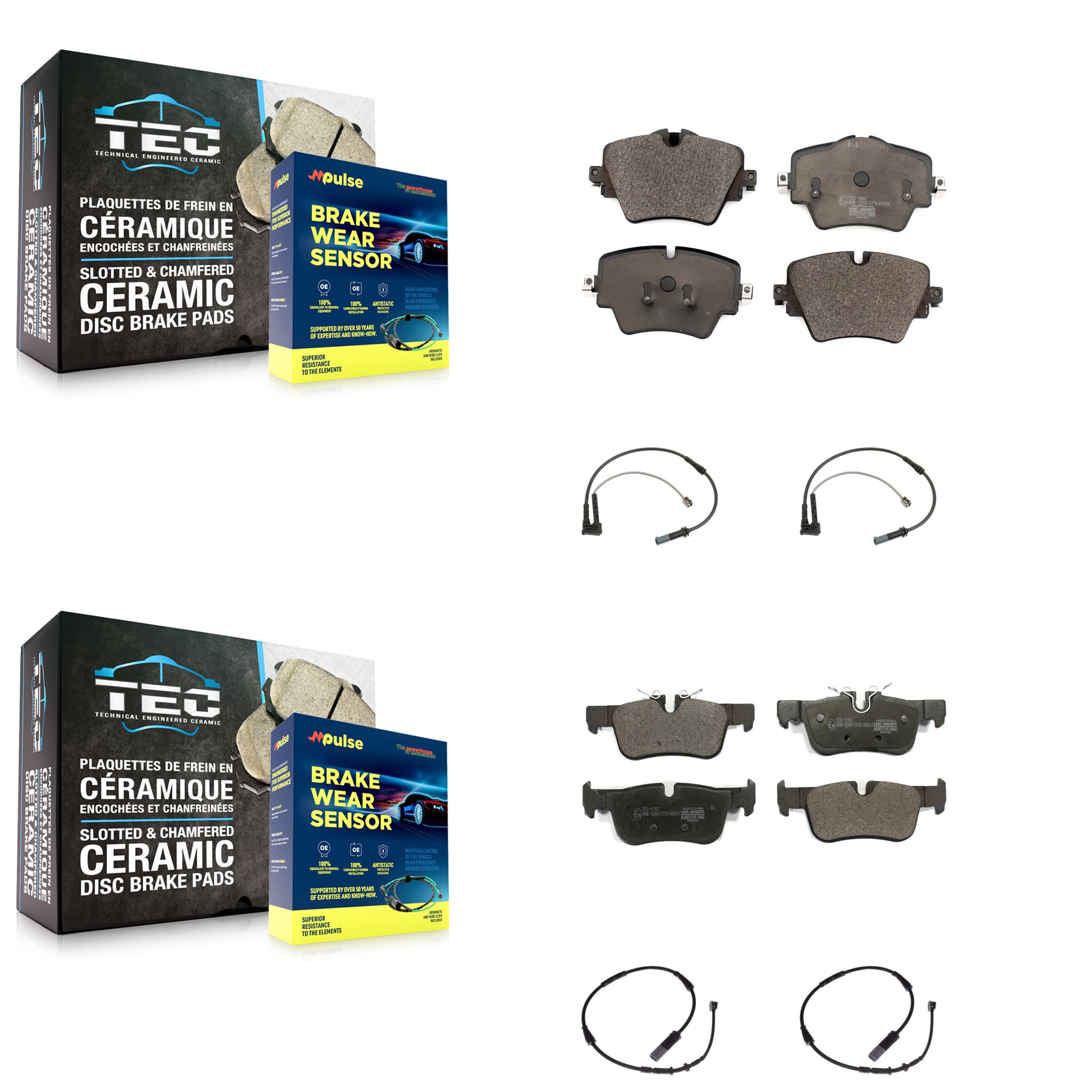 TEC - KTW-100514 - Front and Rear Disc Brake Pad Kits image 1