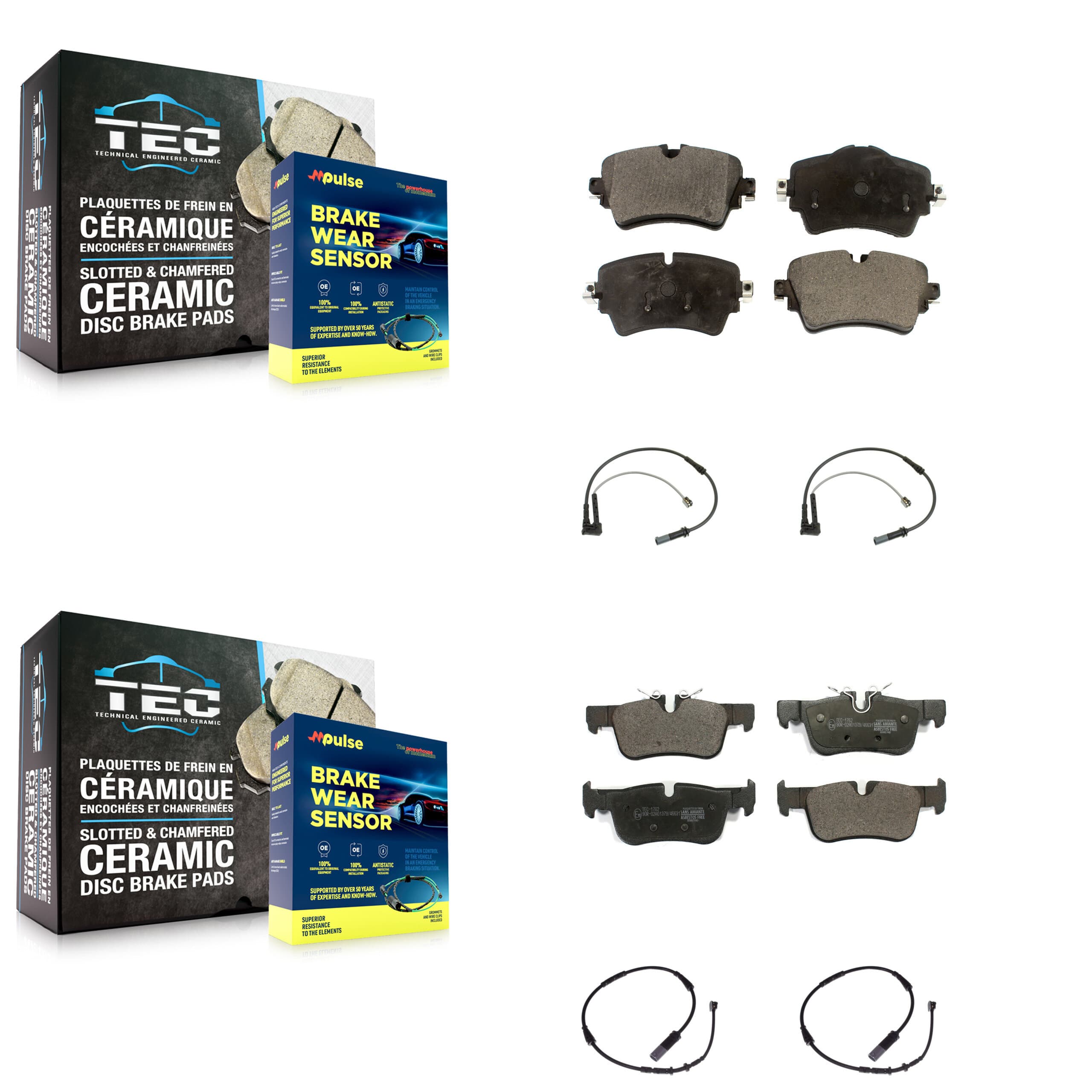 TEC - KTW-100516 - Front and Rear Disc Brake Pad Kits image 1