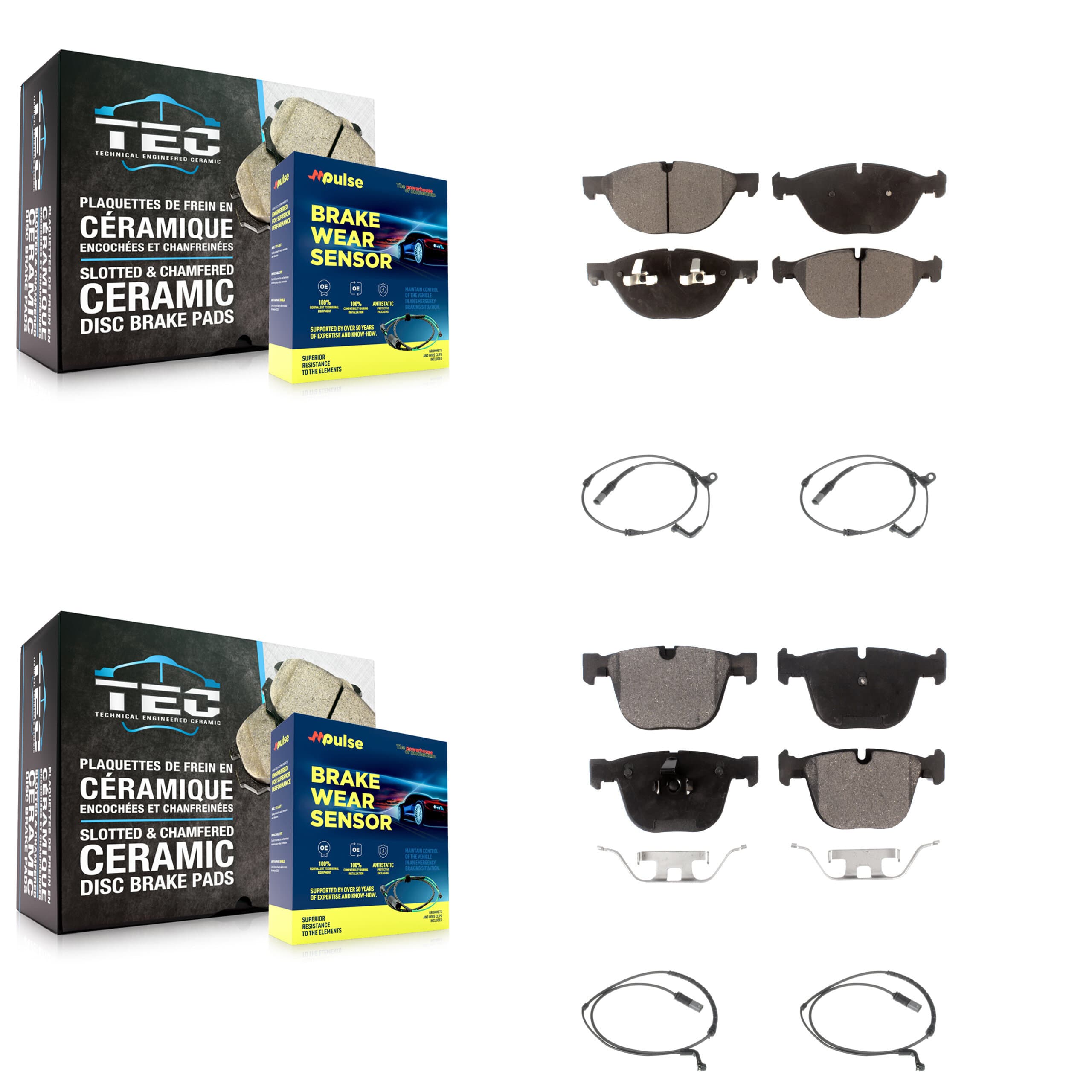 TEC - KTW-100542 - Front and Rear Disc Brake Pad Kits image 1