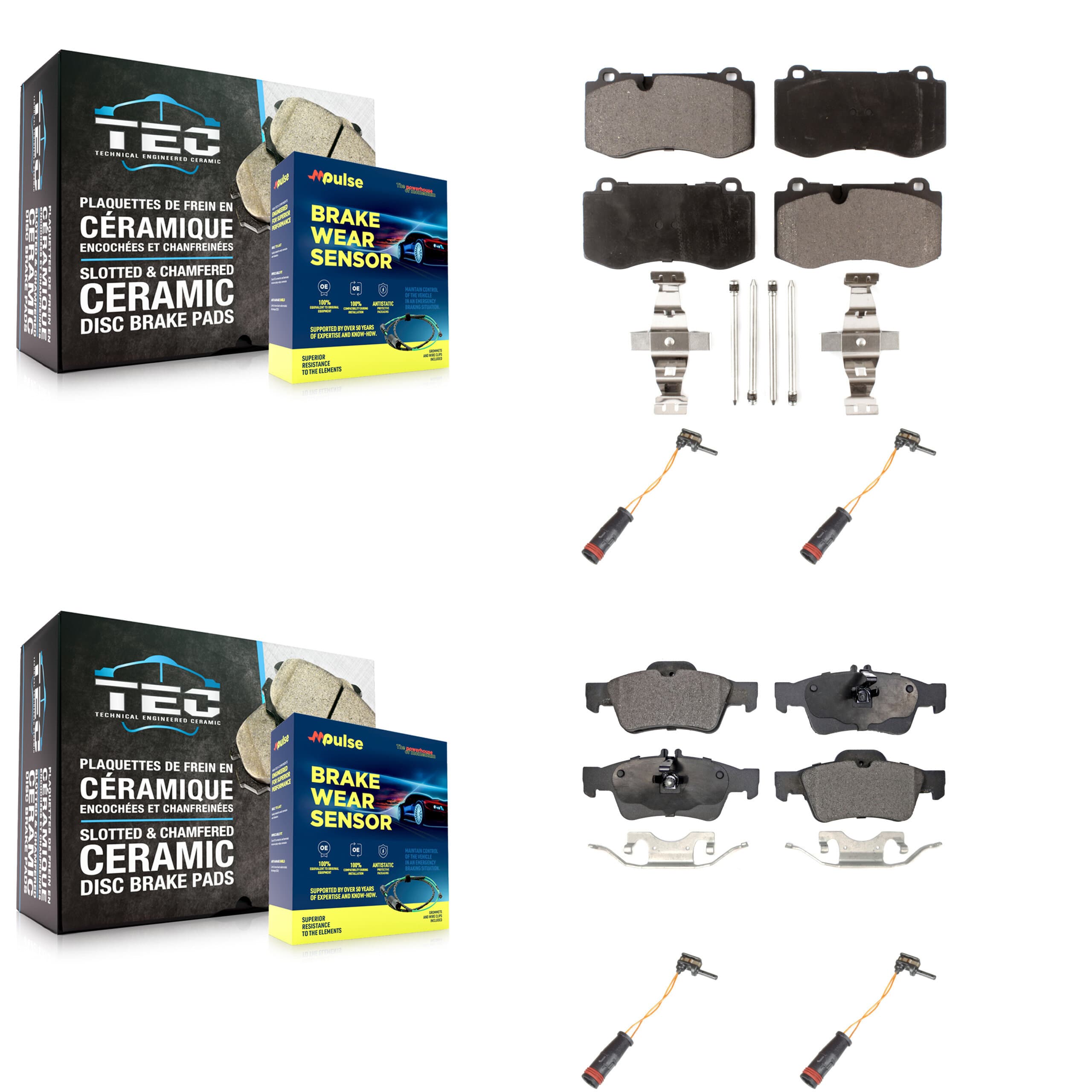 TEC - KTW-100558 - Front and Rear Disc Brake Pad Kits image 1