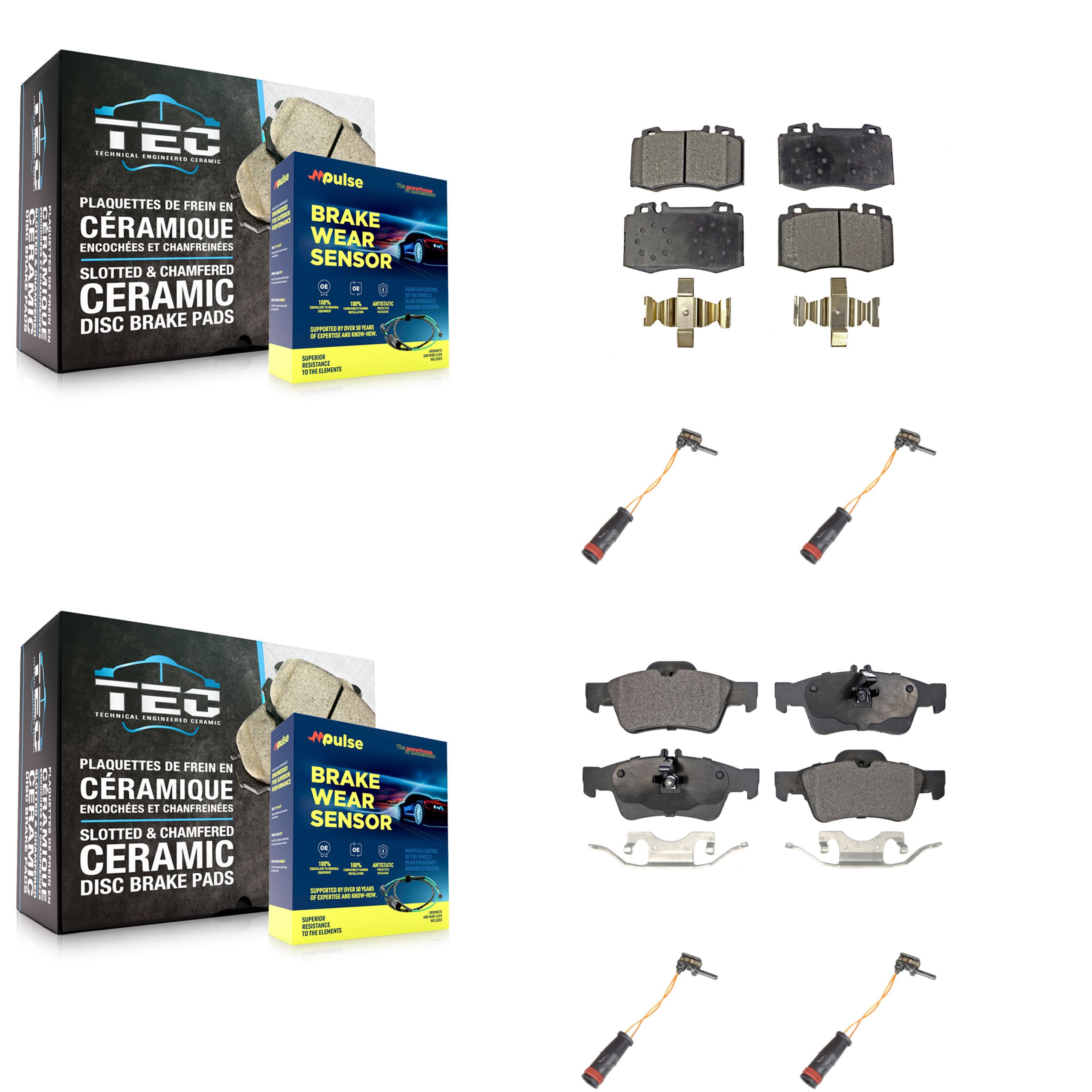TEC - KTW-100564 - Front and Rear Disc Brake Pad Kits image 1
