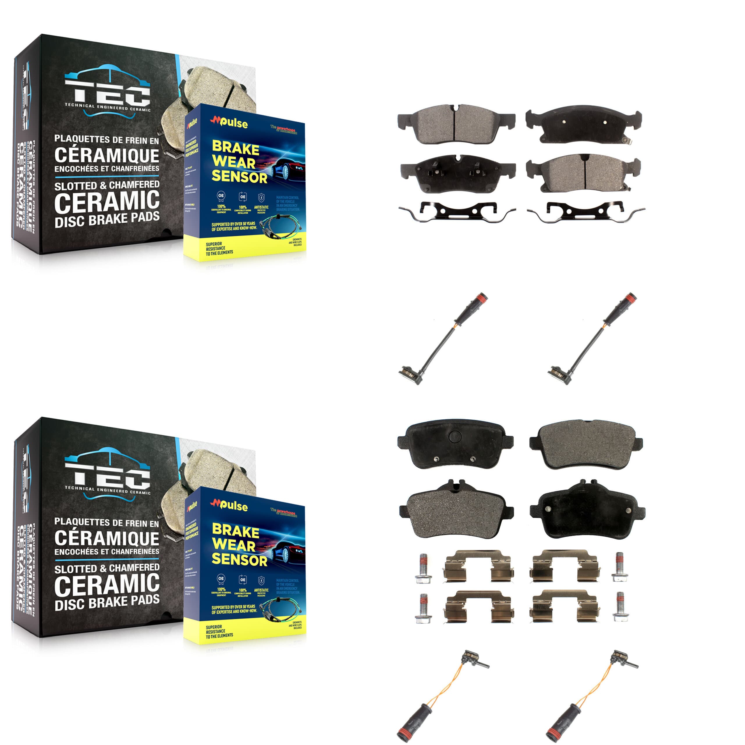 TEC - KTW-100579 - Front and Rear Disc Brake Pad Kits image 1