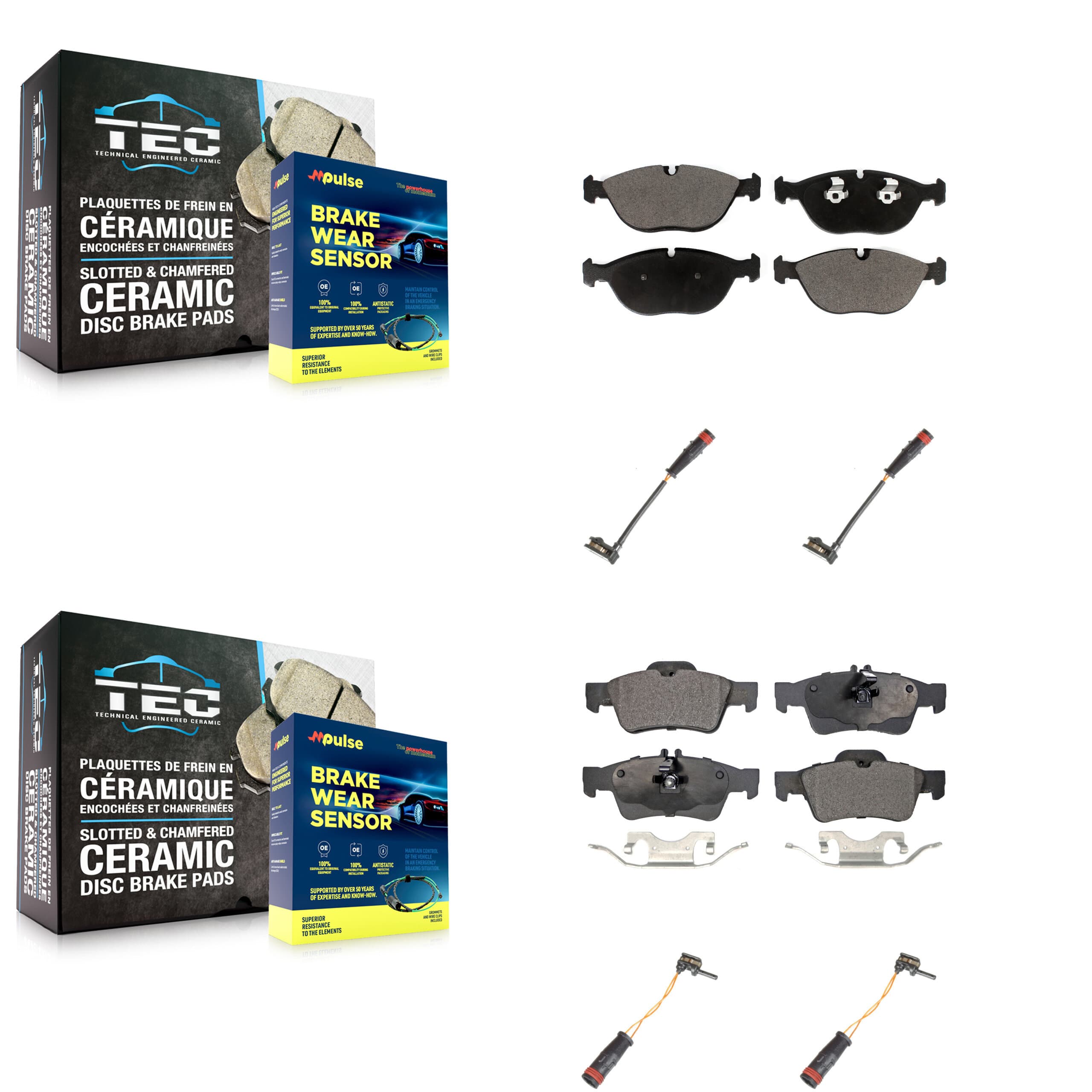 TEC - KTW-100582 - Front and Rear Disc Brake Pad Kits image 1