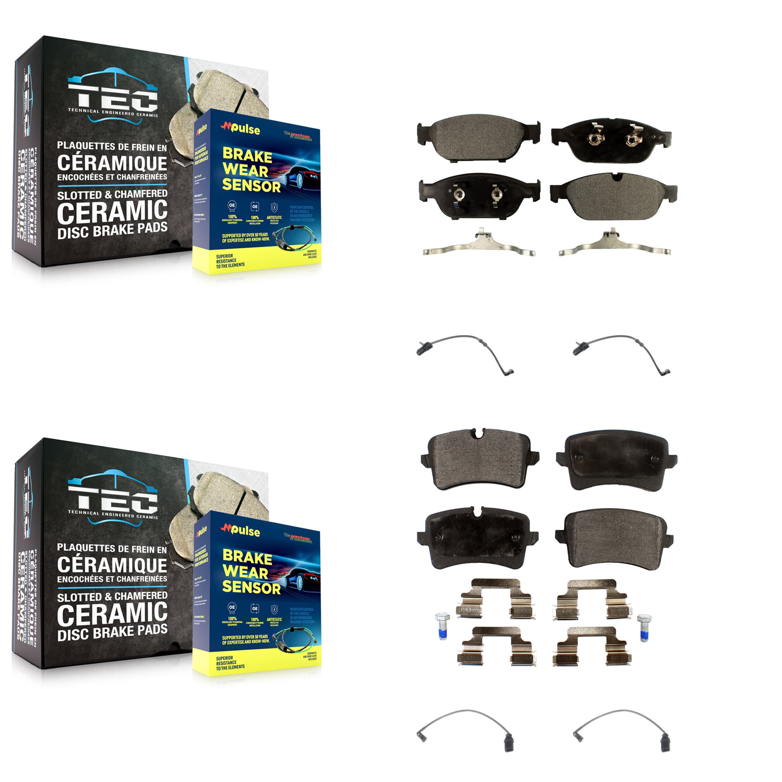 TEC - KTW-100590 - Front and Rear Disc Brake Pad Kits image 1