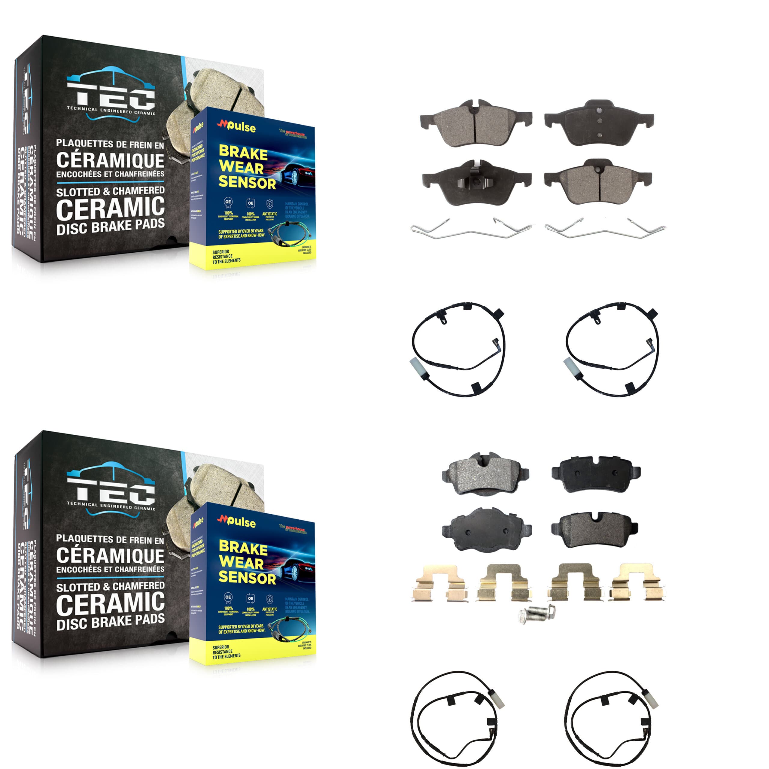 TEC - KTW-100594 - Front and Rear Disc Brake Pad Kits image 1
