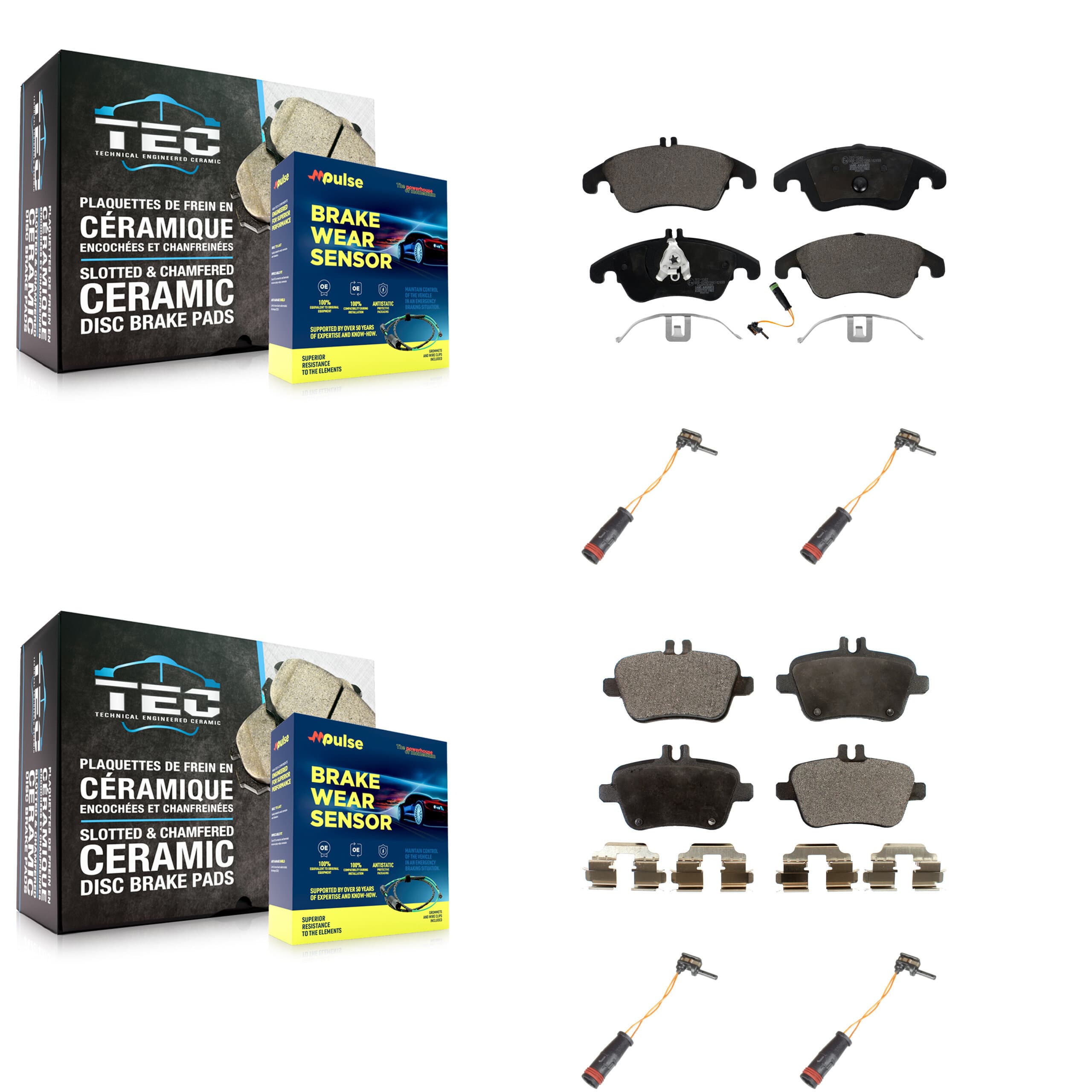 TEC - KTW-100617 - Front and Rear Disc Brake Pad Kits image 1