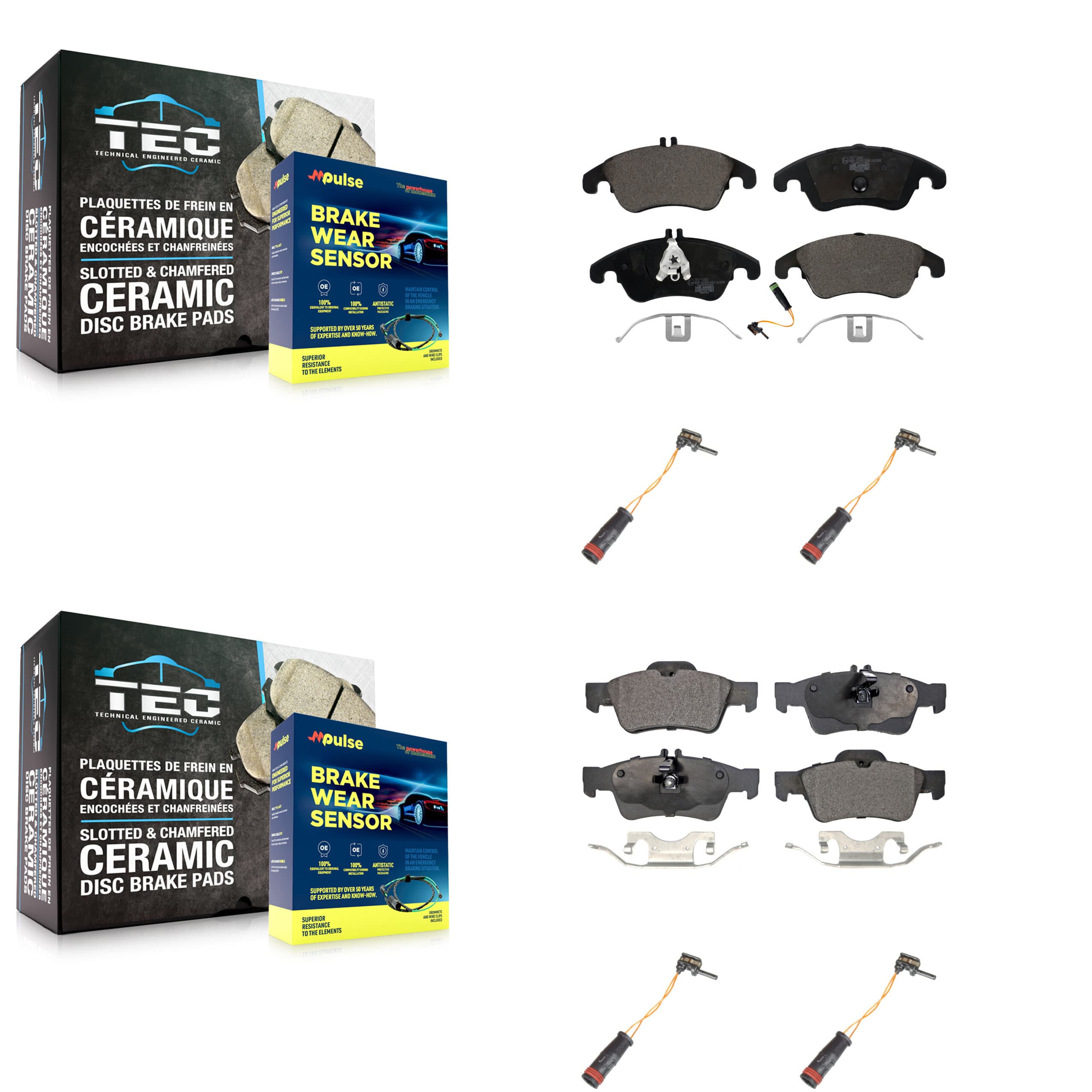 TEC - KTW-100619 - Front and Rear Disc Brake Pad Kits image 1