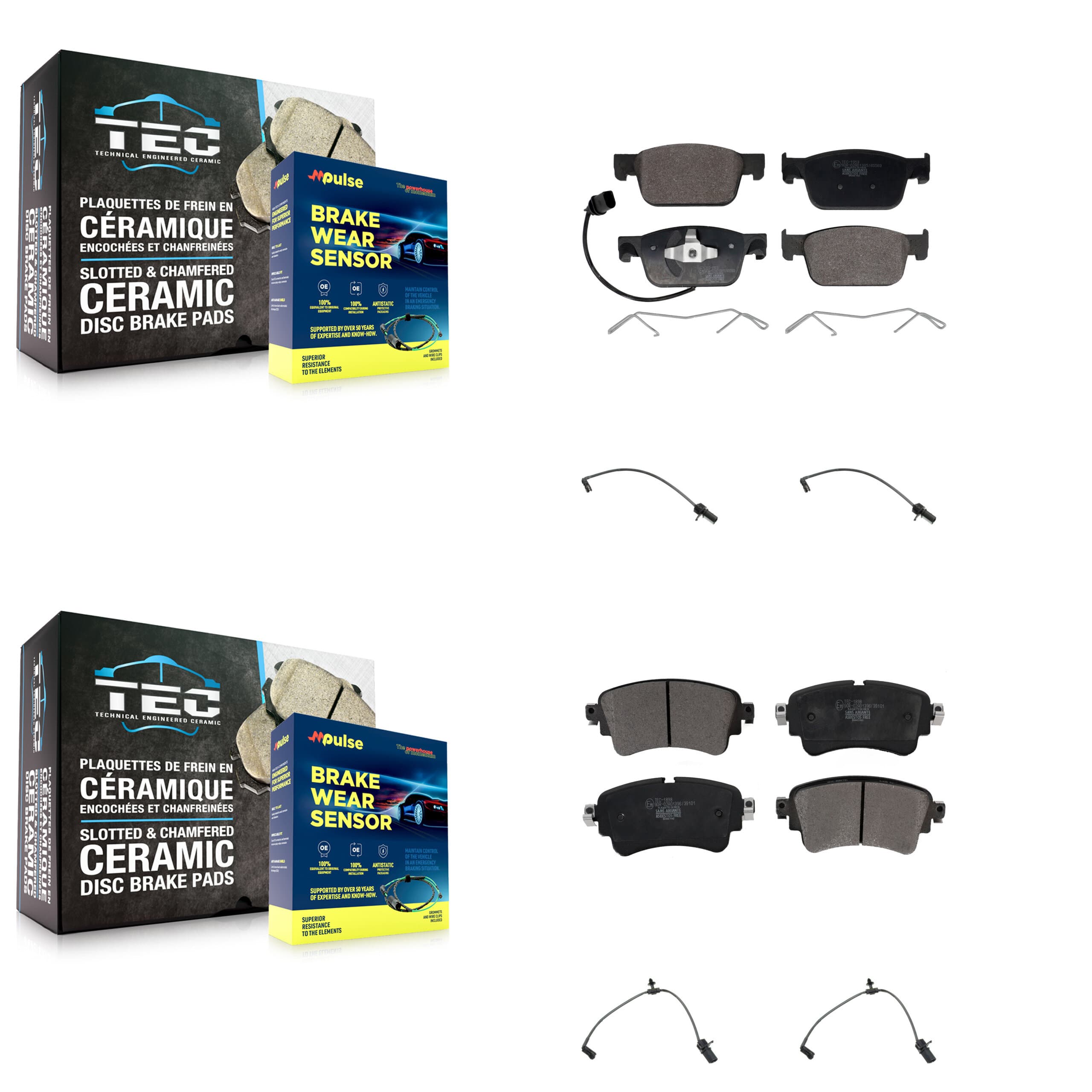 TEC - KTW-100628 - Front and Rear Disc Brake Pad Kits image 1