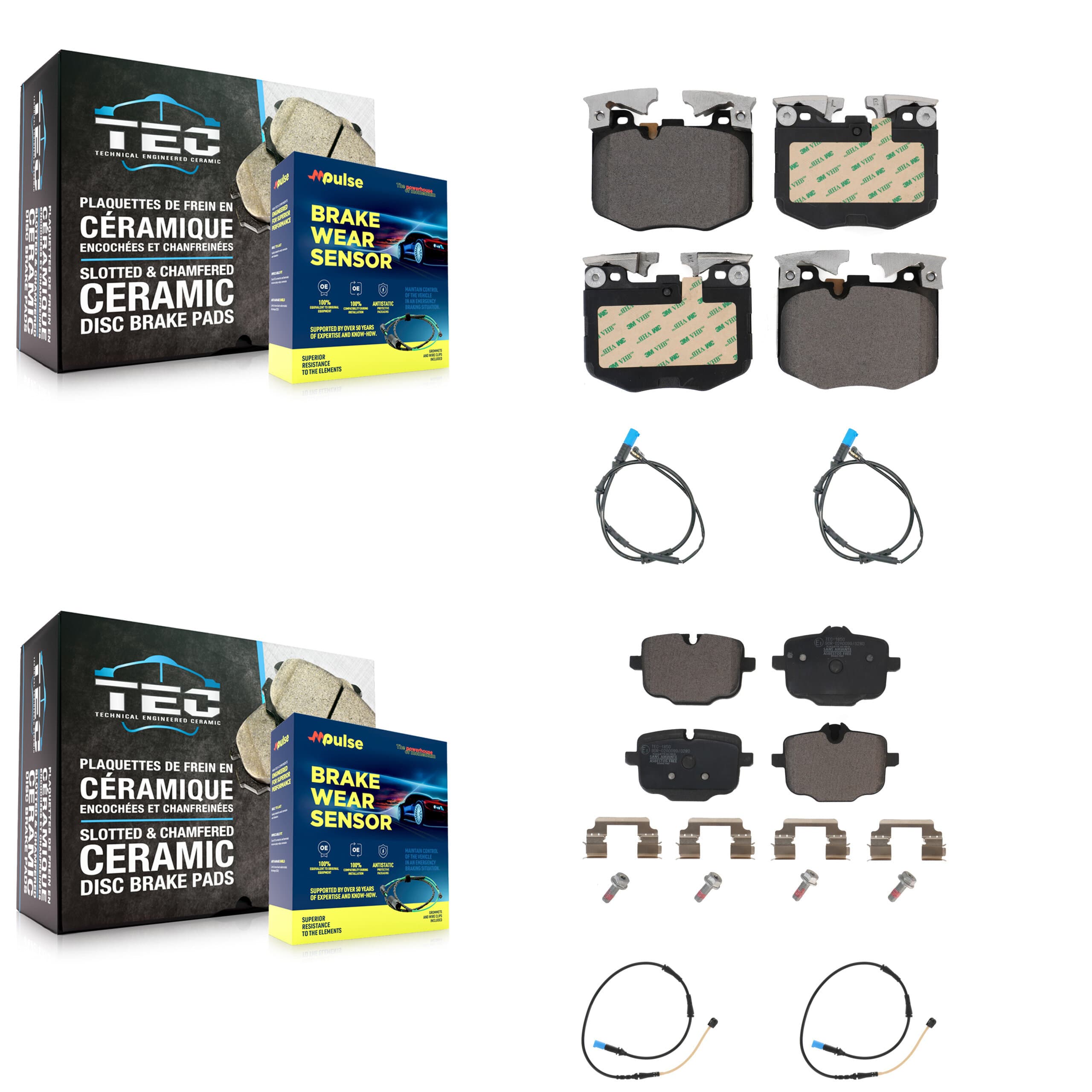 TEC - KTW-100631 - Front and Rear Disc Brake Pad Kits image 1