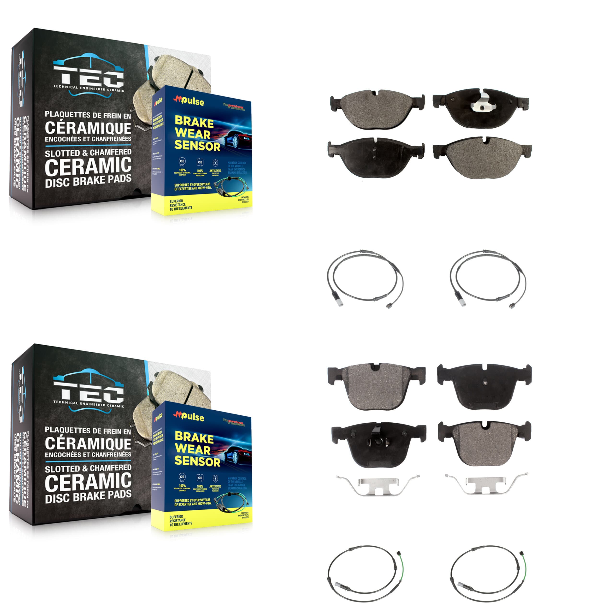 TEC - KTW-100639 - Front and Rear Disc Brake Pad Kits image 1