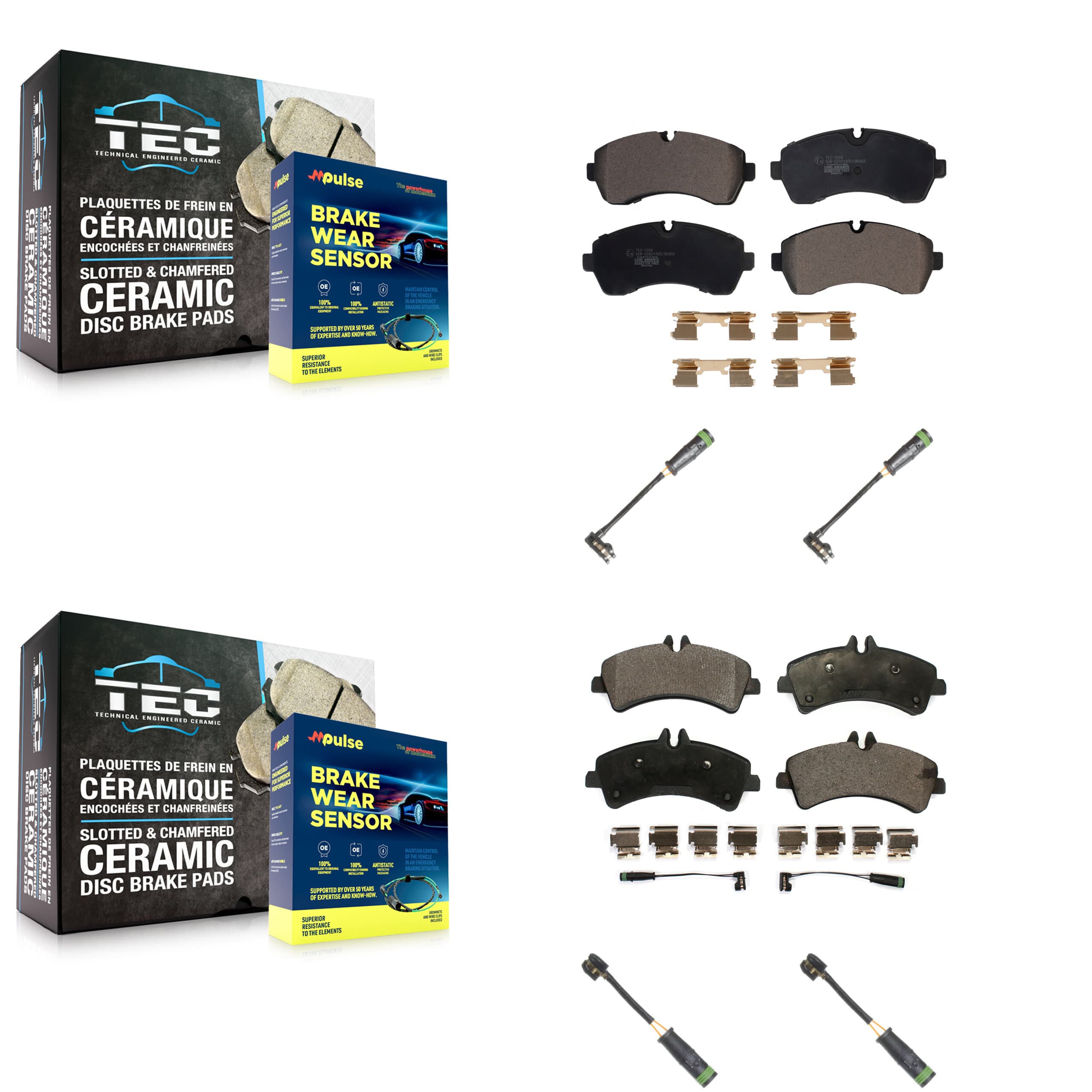 TEC - KTW-100666 - Front and Rear Disc Brake Pad Kits image 1