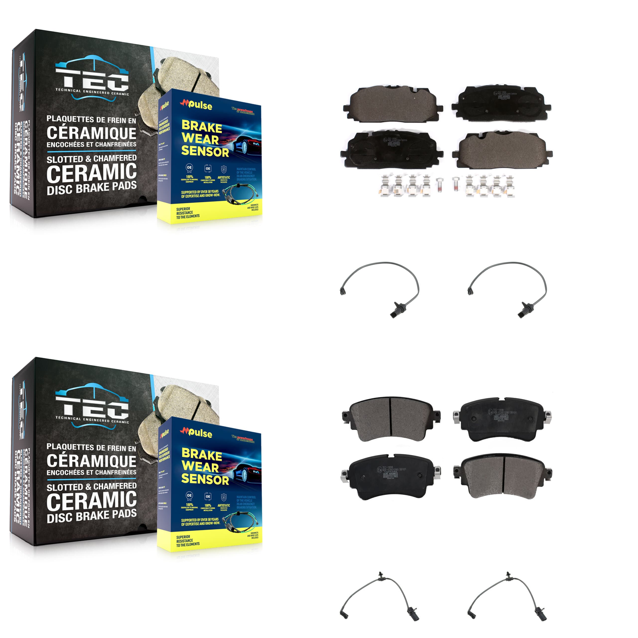 TEC - KTW-100686 - Front and Rear Disc Brake Pad Kits image 1