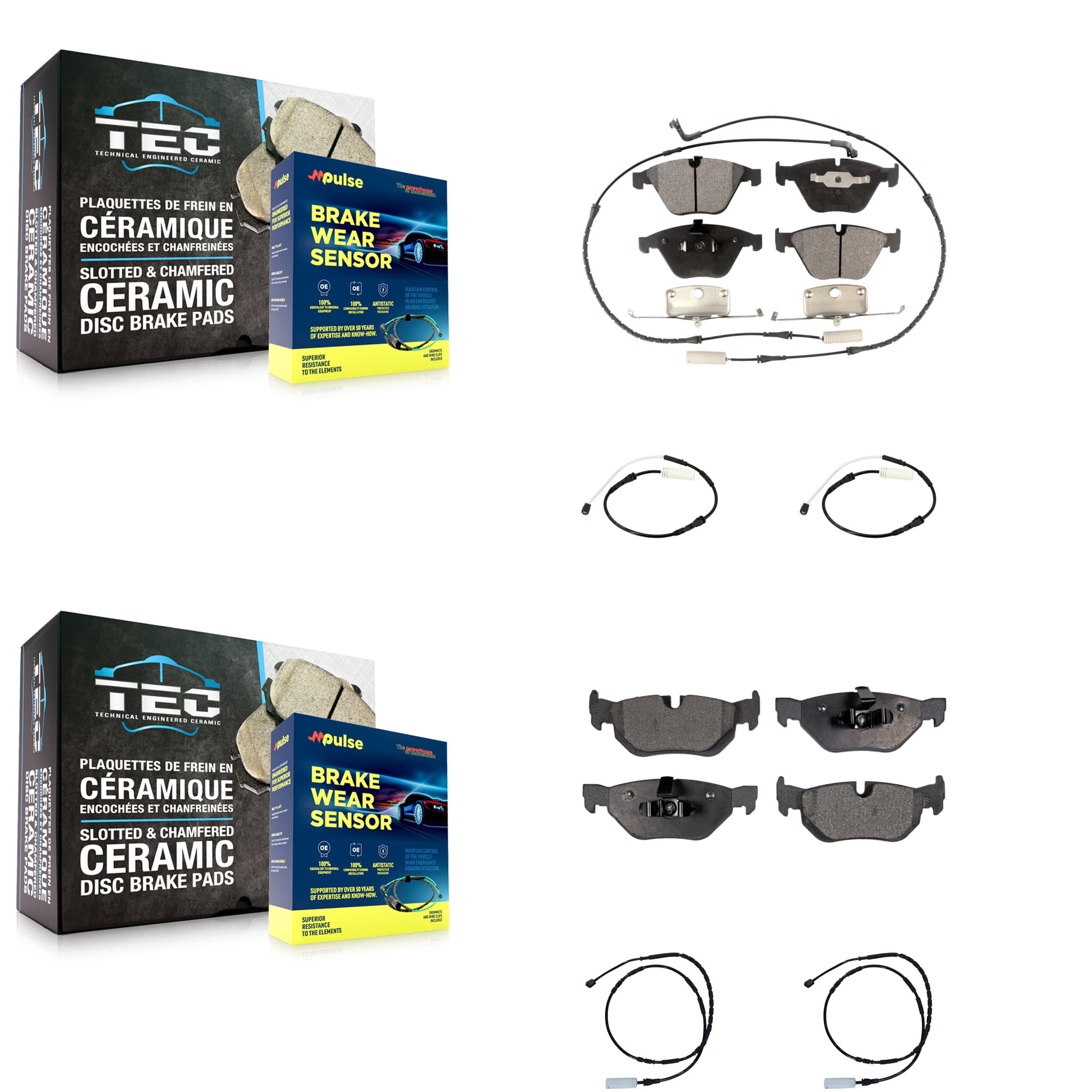 TEC - KTW-100688 - Front and Rear Disc Brake Pad Kits image 1