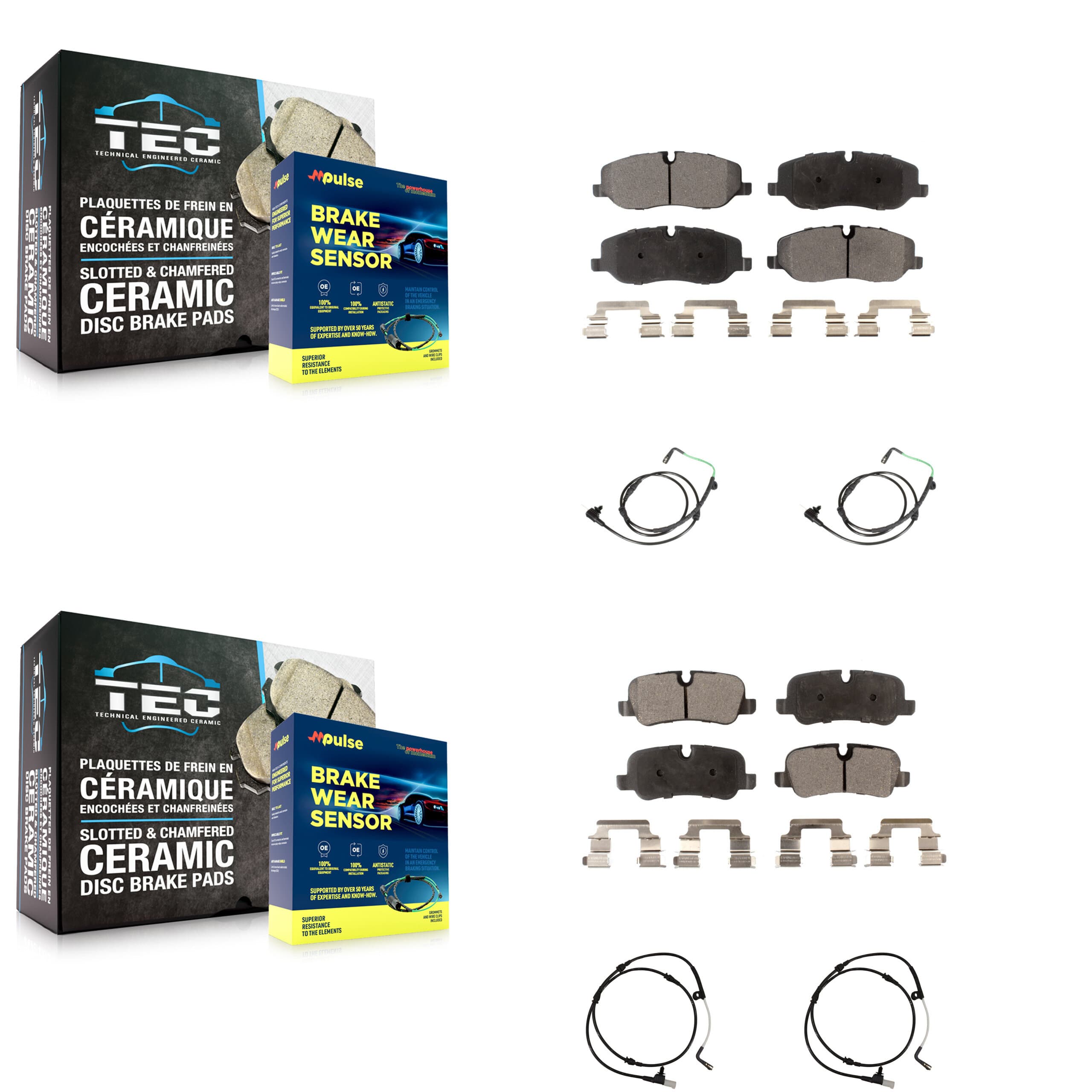 TEC - KTW-100702 - Front and Rear Disc Brake Pad Kits image 1