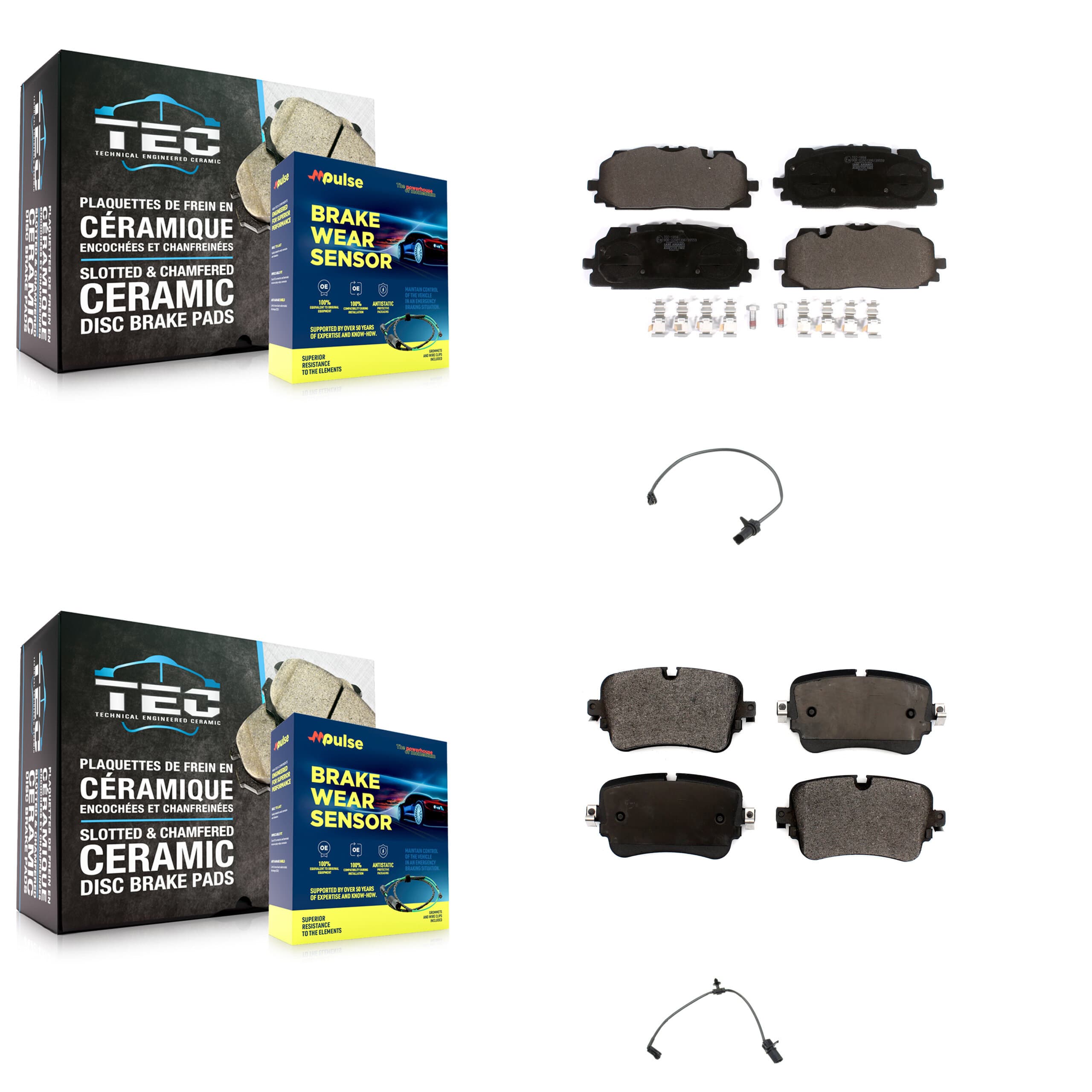 TEC - KTW-101404 - Front and Rear Disc Brake Pad Kits image 1