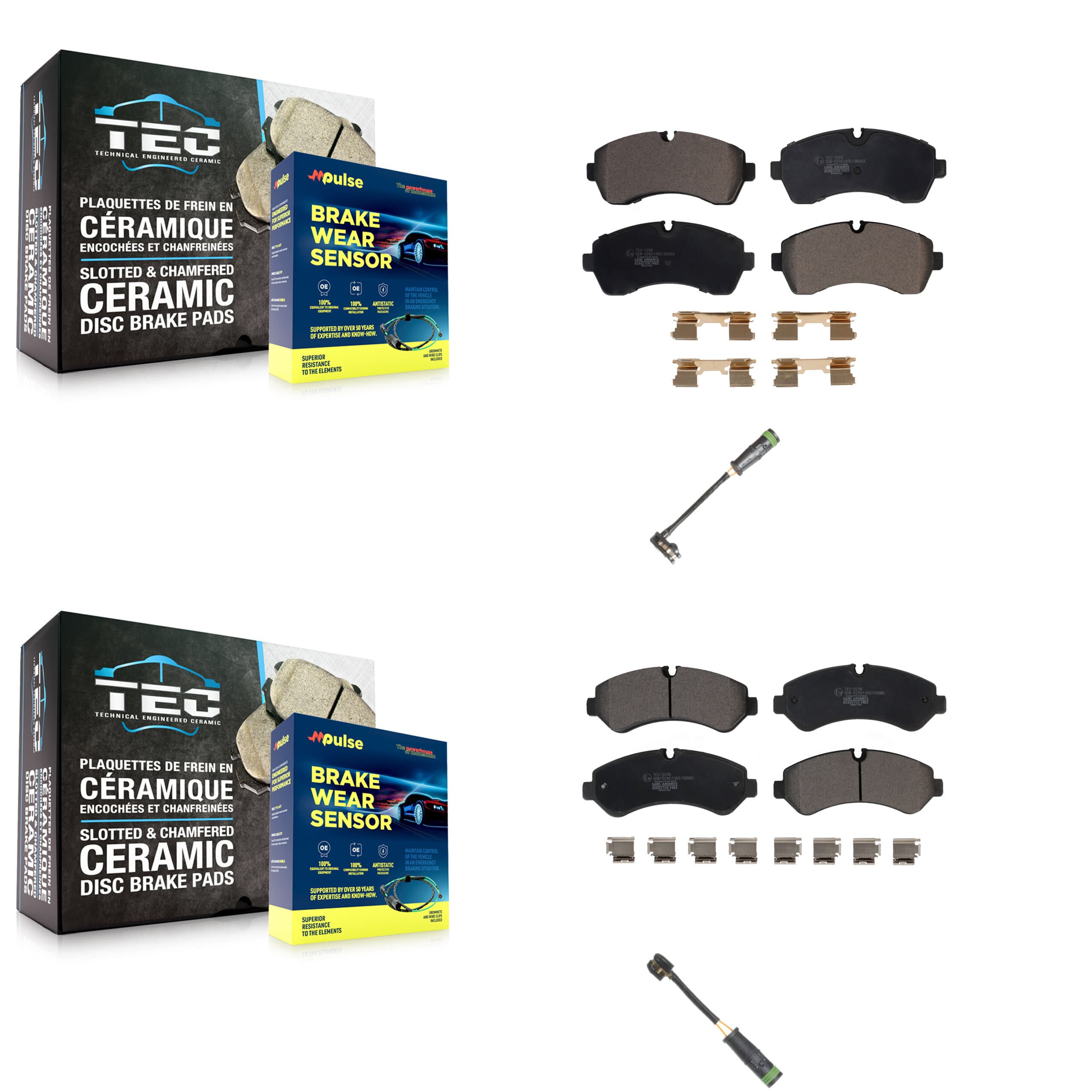 TEC - KTW-101413 - Front and Rear Disc Brake Pad Kits image 1