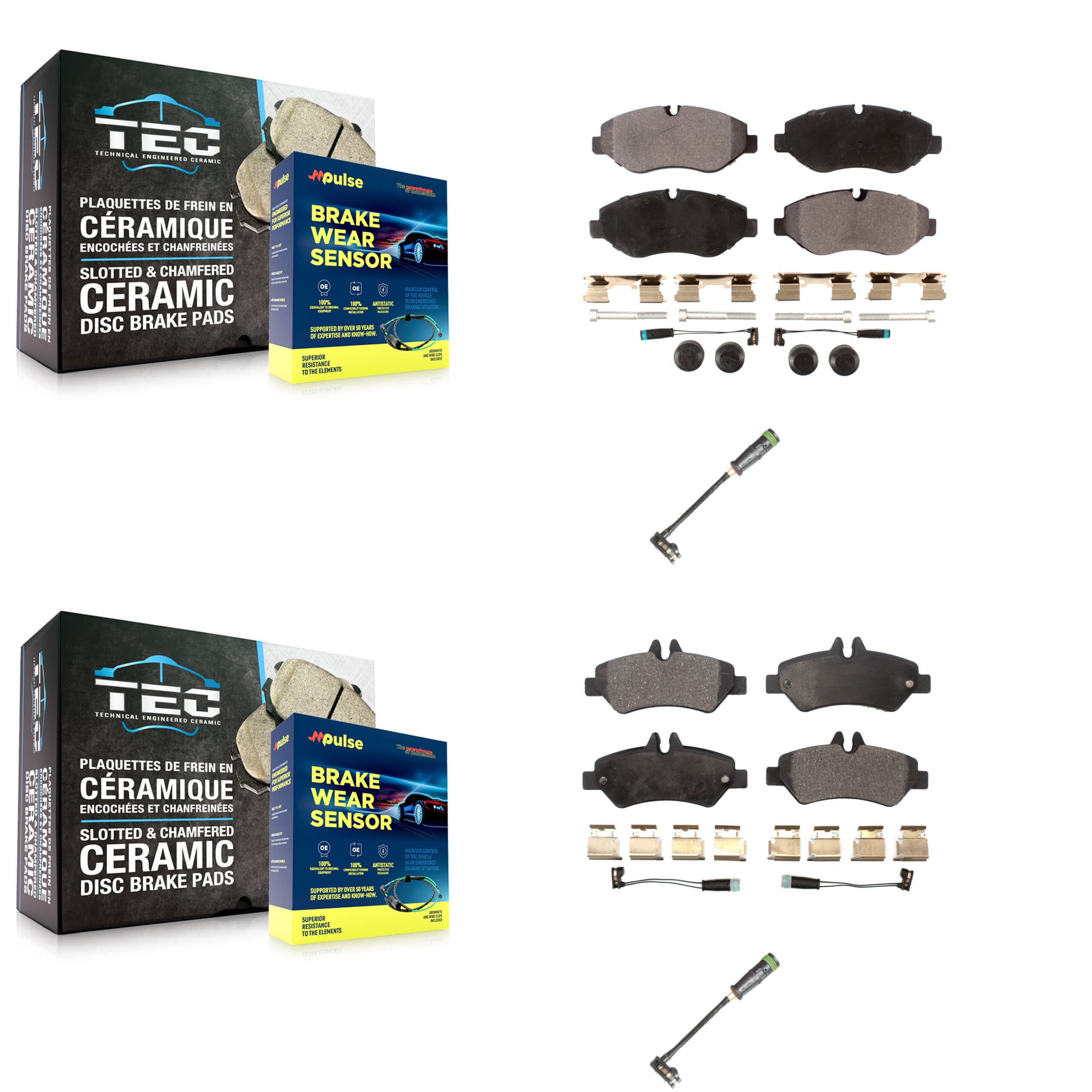 TEC - KTW-101414 - Front and Rear Disc Brake Pad Kits image 1