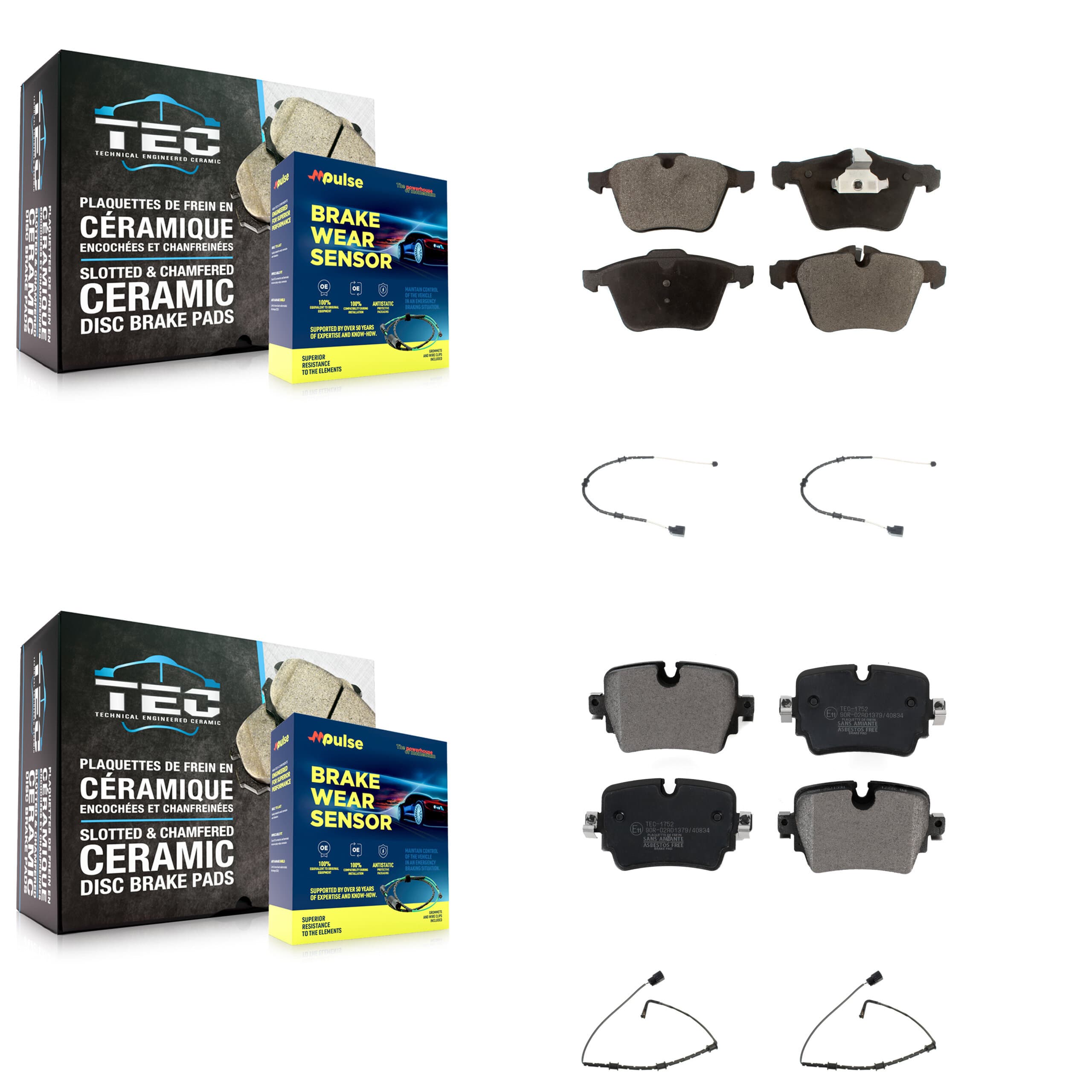 TEC - KTW-101447 - Front and Rear Disc Brake Pad Kits image 1