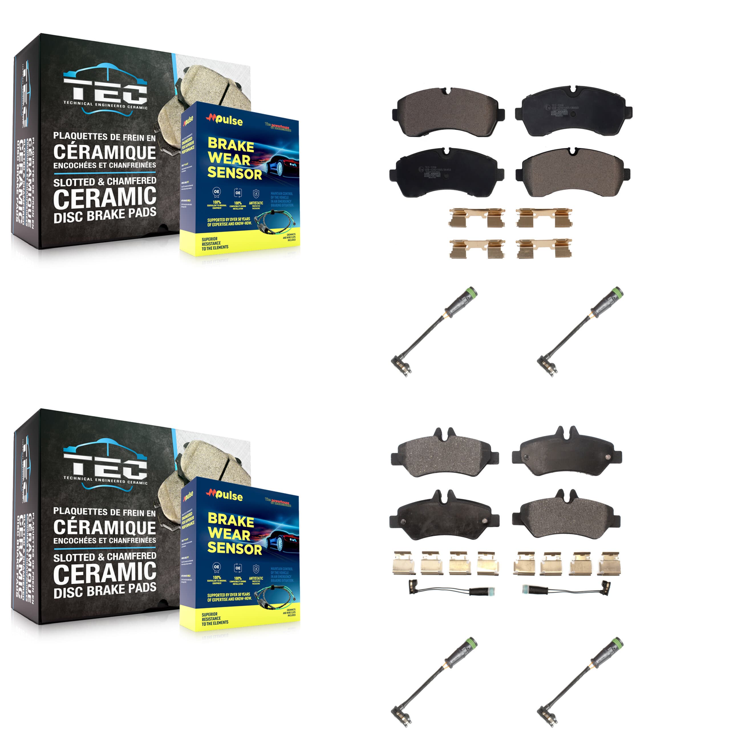 TEC - KTW-101460 - Front and Rear Disc Brake Pad Kits image 1