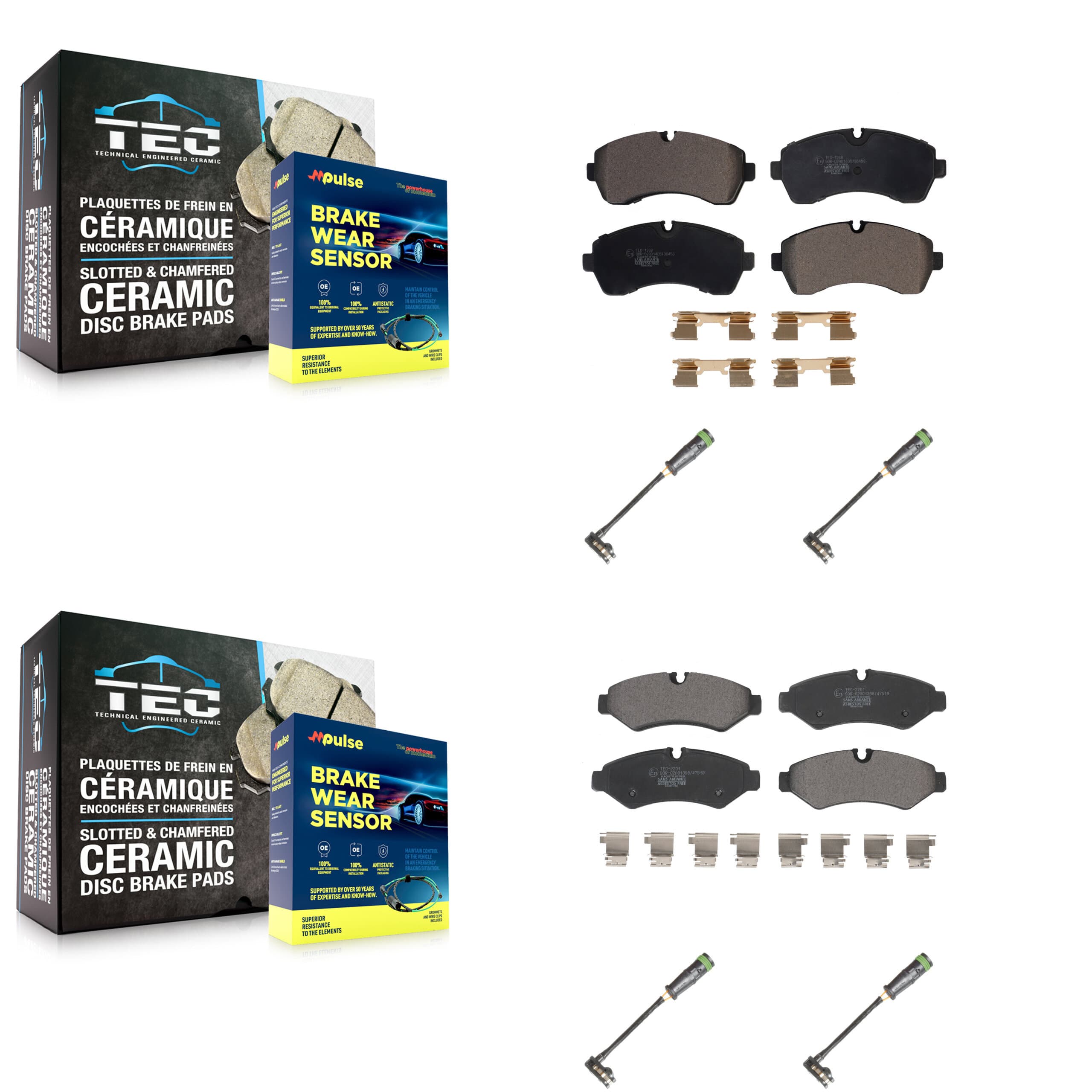 TEC - KTW-101463 - Front and Rear Disc Brake Pad Kits image 1