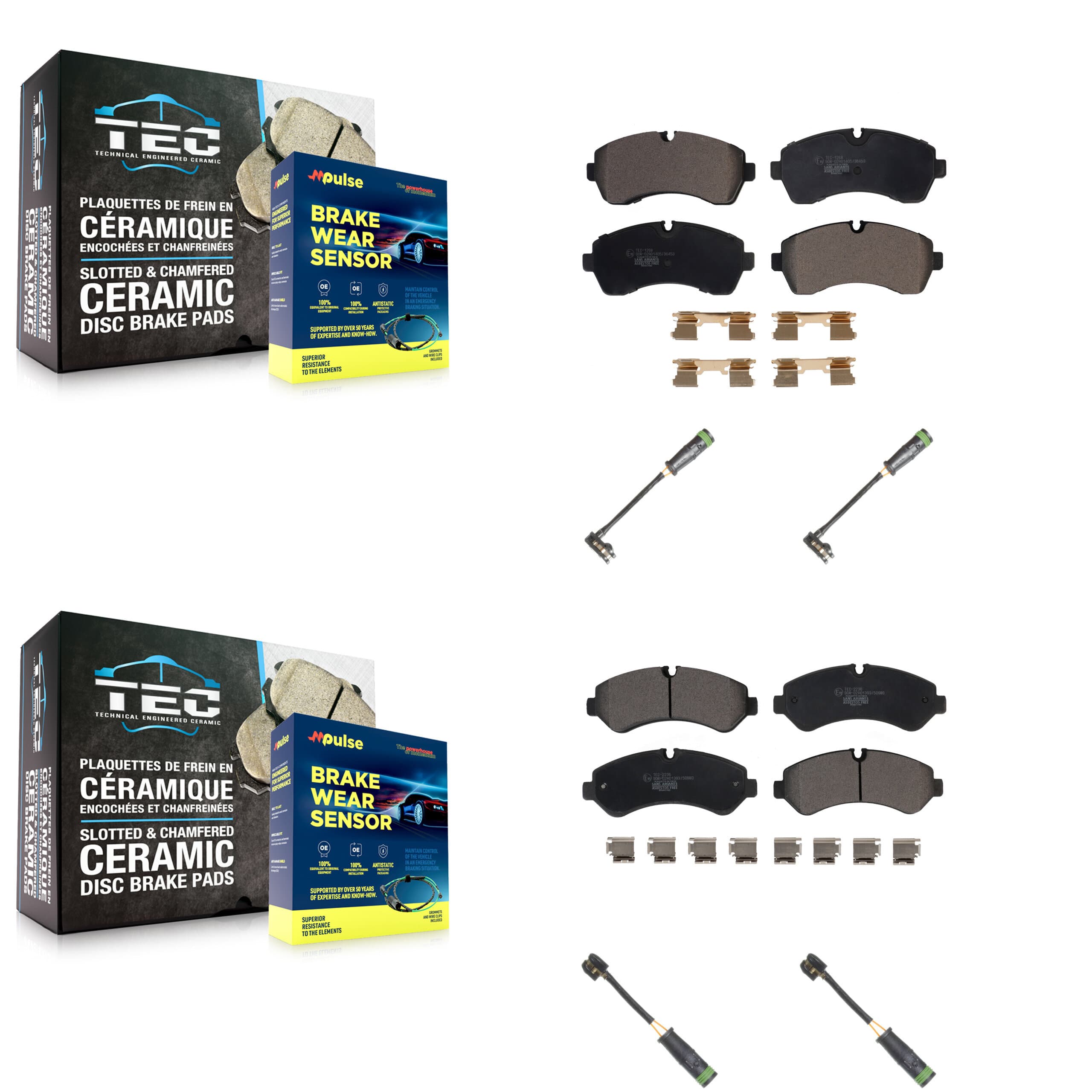 TEC - KTW-101465 - Front and Rear Disc Brake Pad Kits image 1