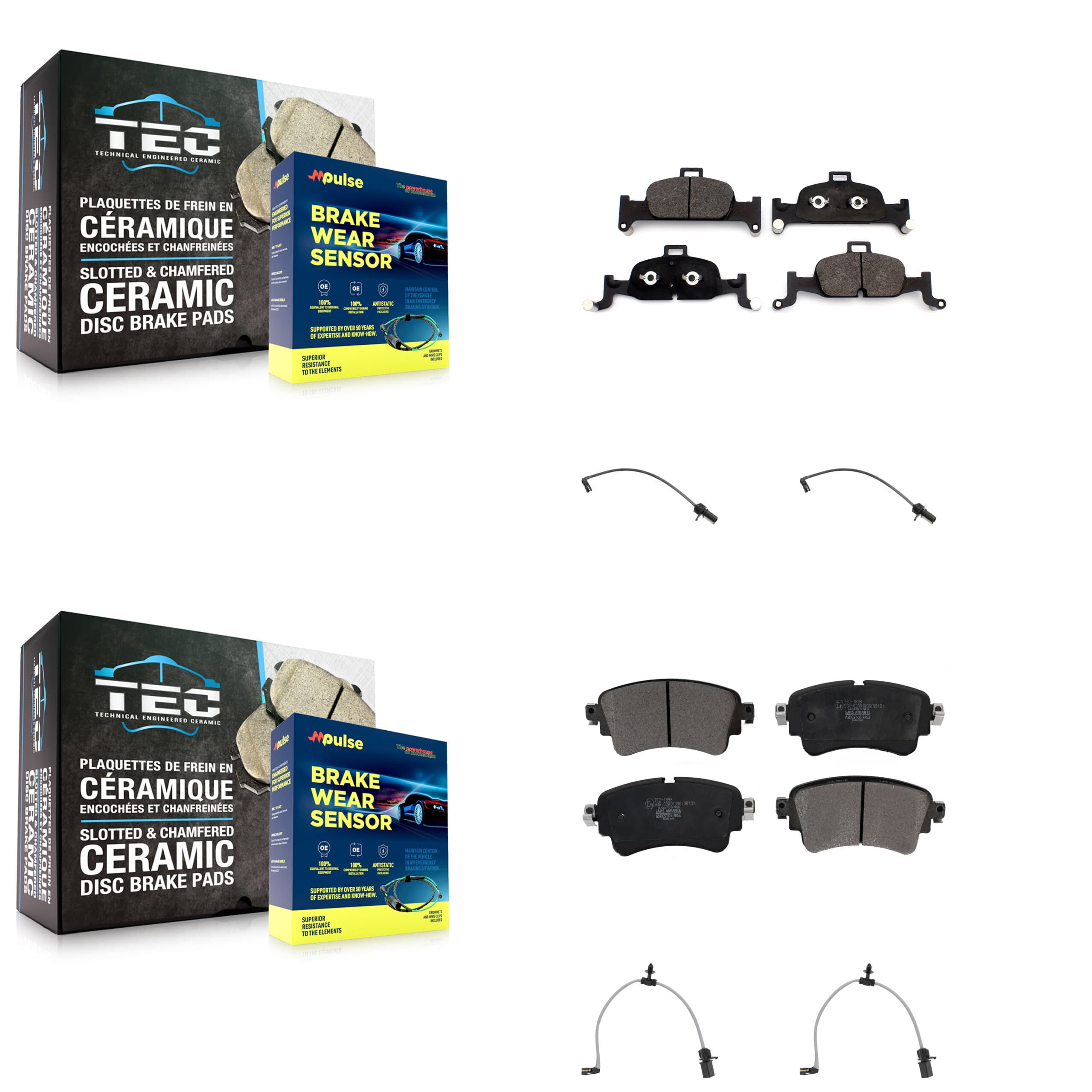 TEC - KTW-101530 - Front and Rear Disc Brake Pad Kits image 1