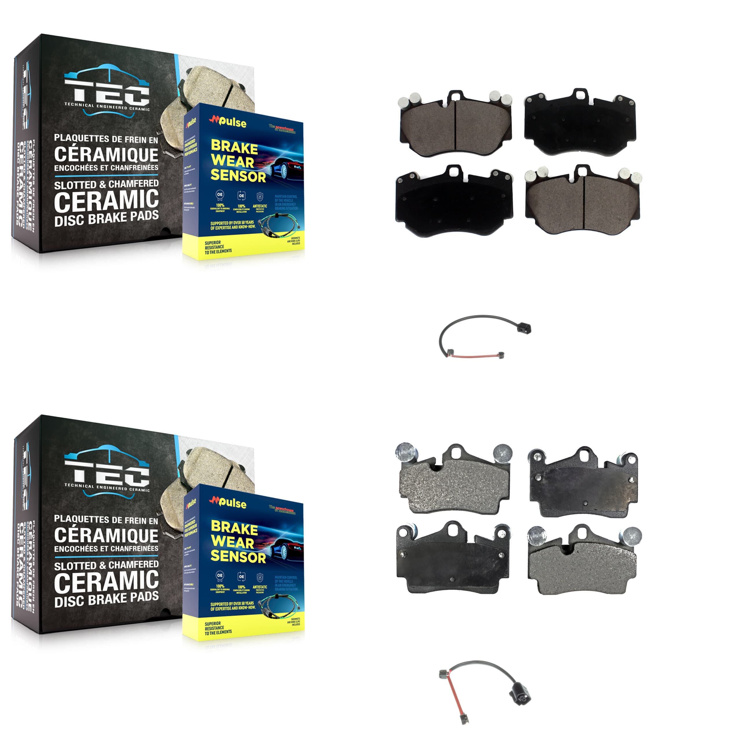 TEC - KTW-101543 - Front and Rear Disc Brake Pad Kits image 1