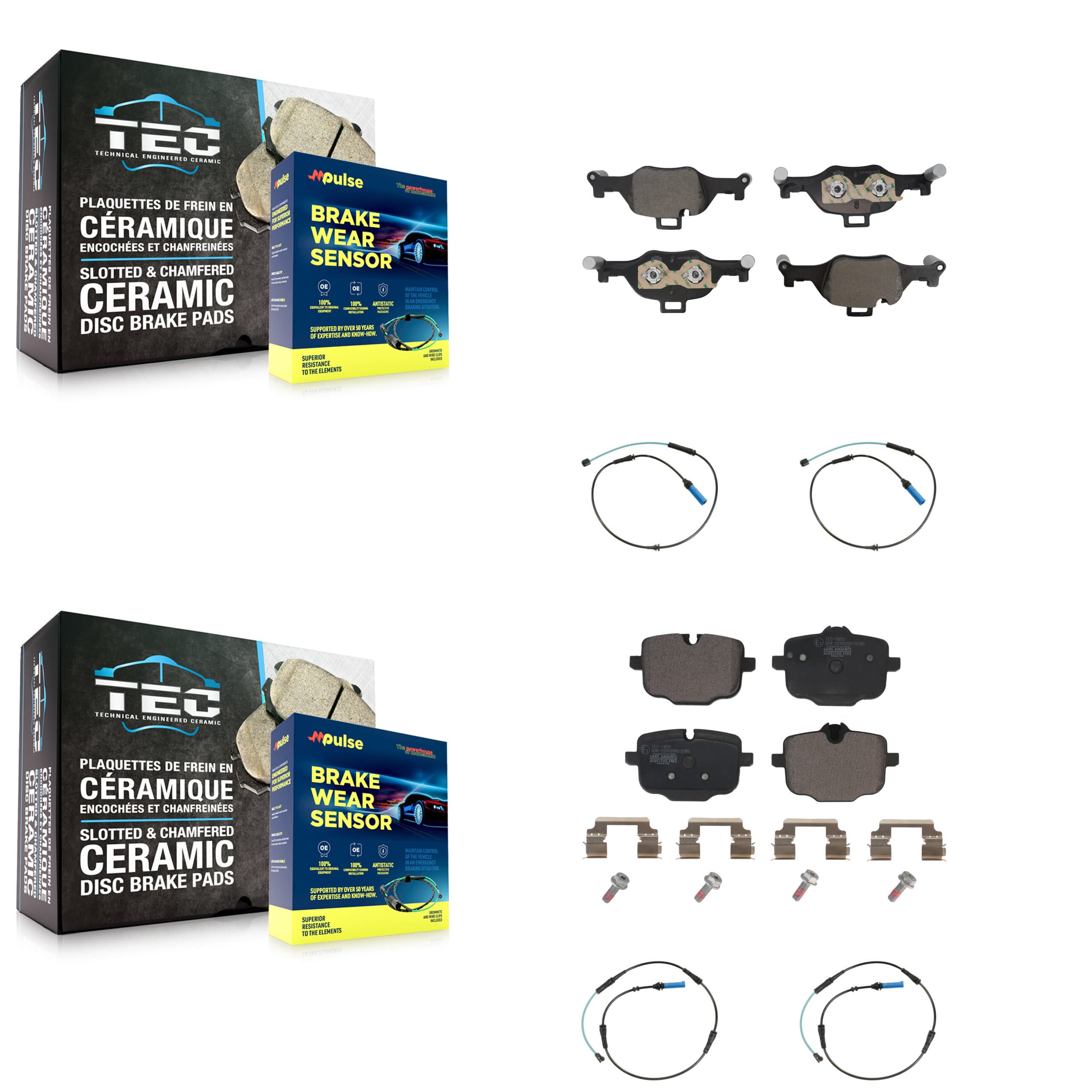 TEC - KTW-101601 - Front and Rear Disc Brake Pad Kits image 1