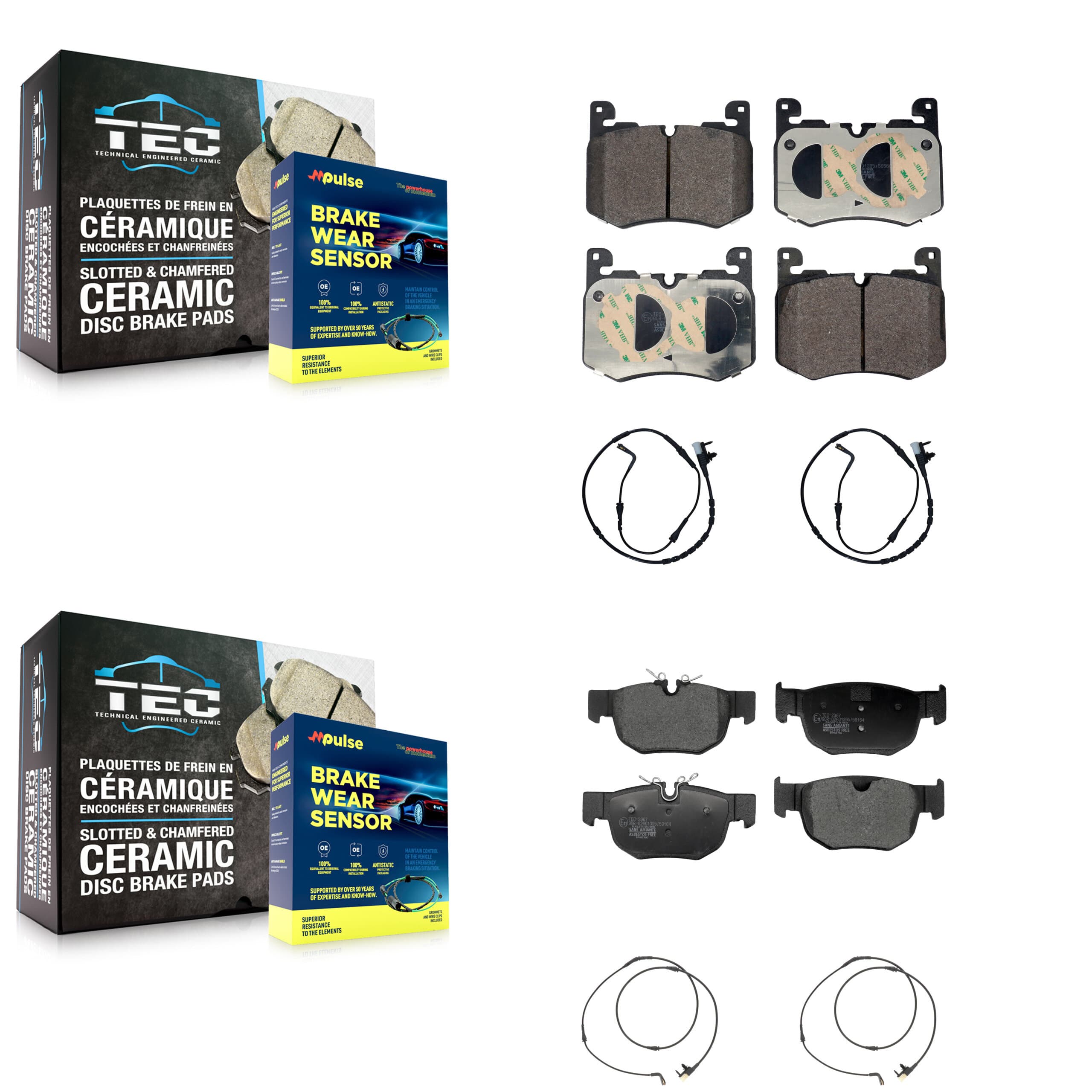TEC - KTW-101602 - Front and Rear Disc Brake Pad Kits image 1