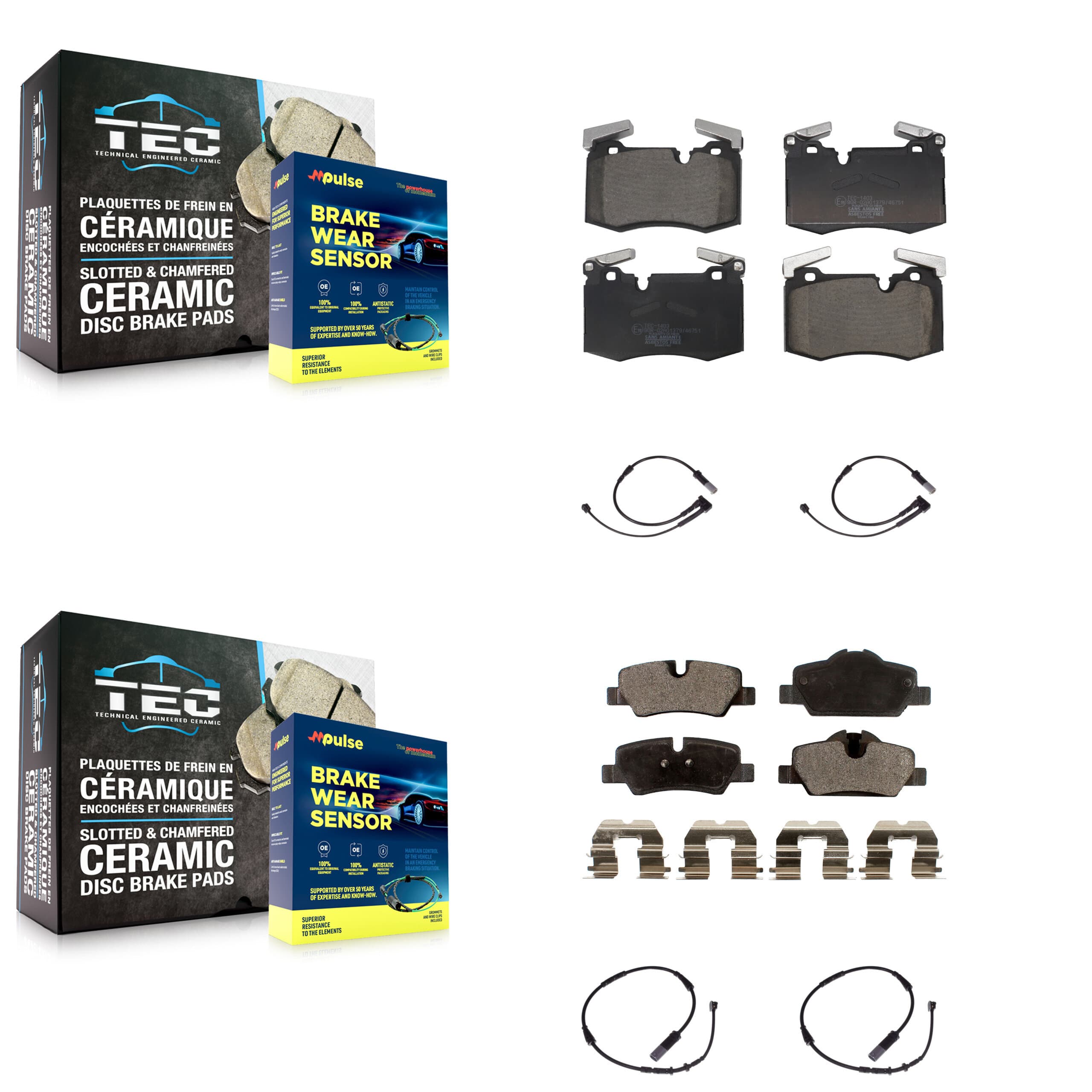 TEC - KTW-101605 - Front and Rear Disc Brake Pad Kits image 1