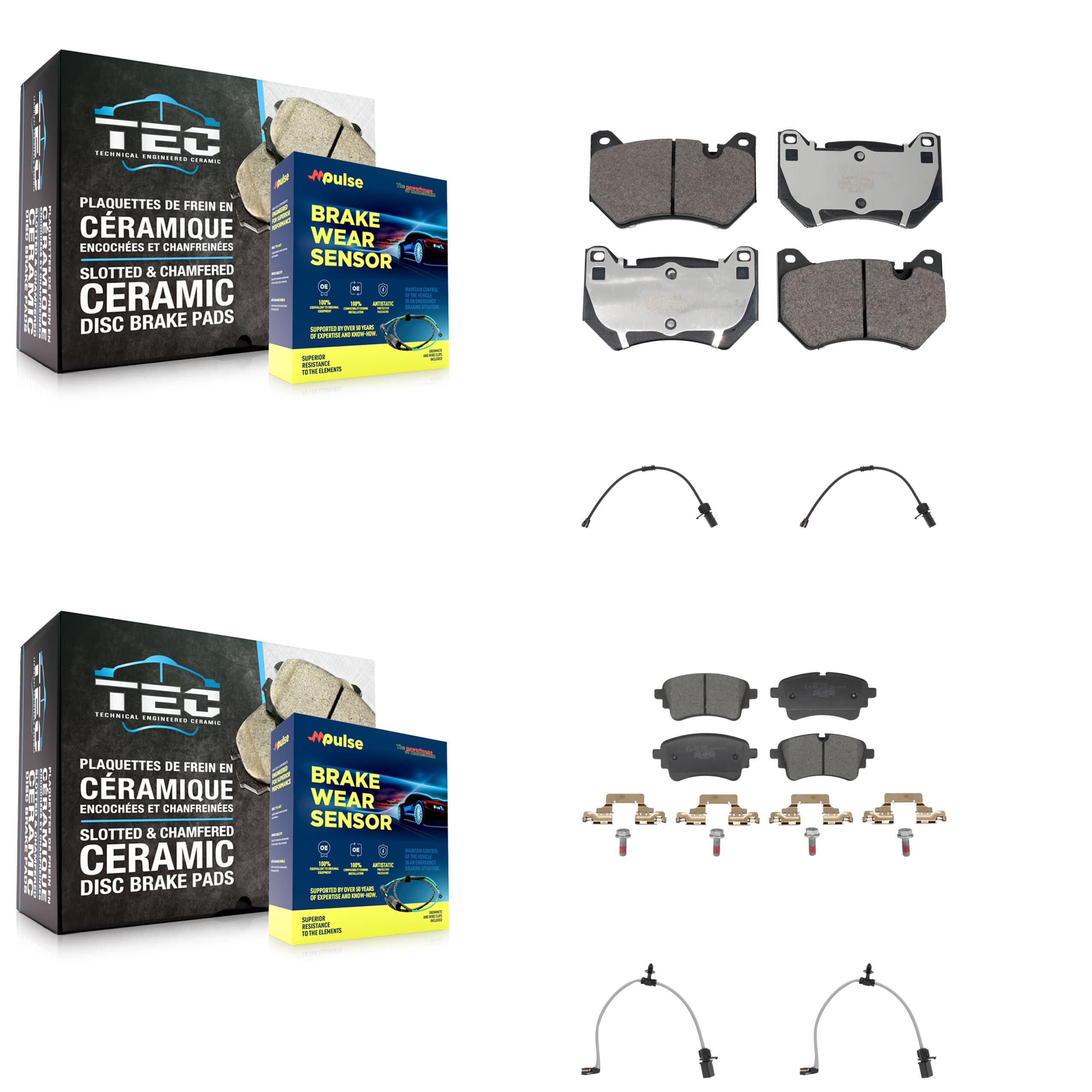 TEC - KTW-101608 - Front and Rear Disc Brake Pad Kits image 1