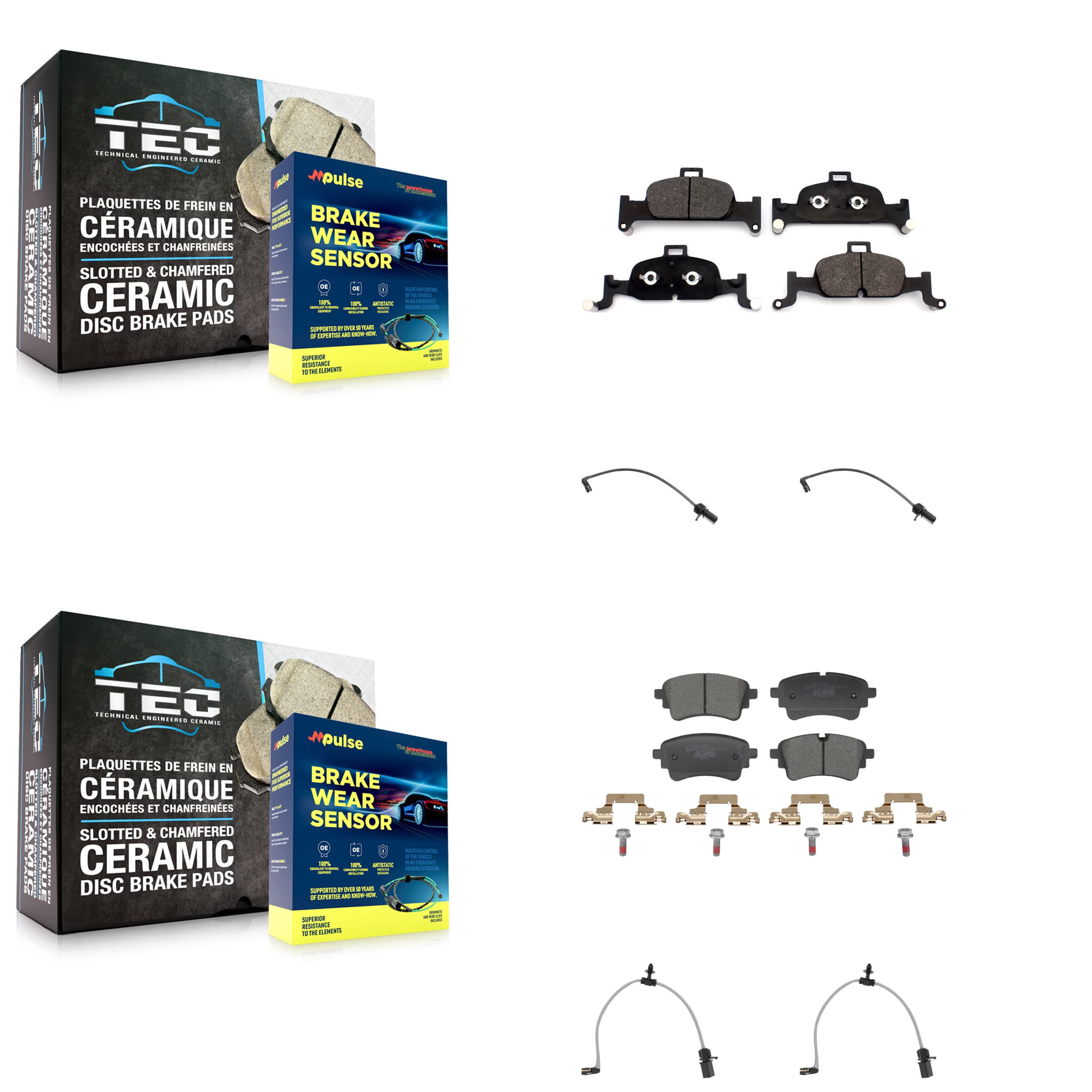 TEC - KTW-101622 - Front and Rear Disc Brake Pad Kits image 1