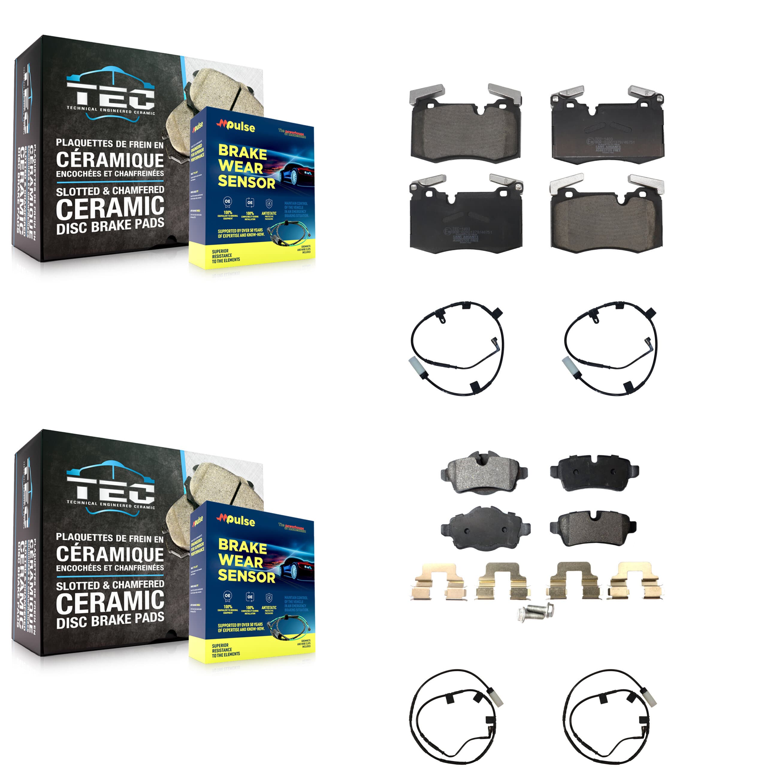 TEC - KTW-101630 - Front and Rear Disc Brake Pad Kits image 1