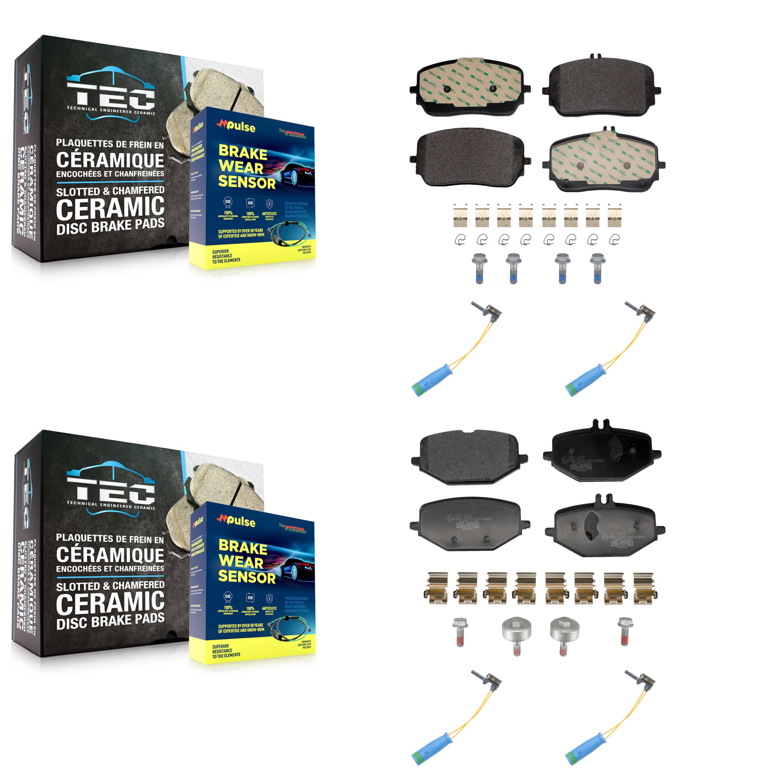 TEC - KTW-101637 - Front and Rear Disc Brake Pad Kits image 1