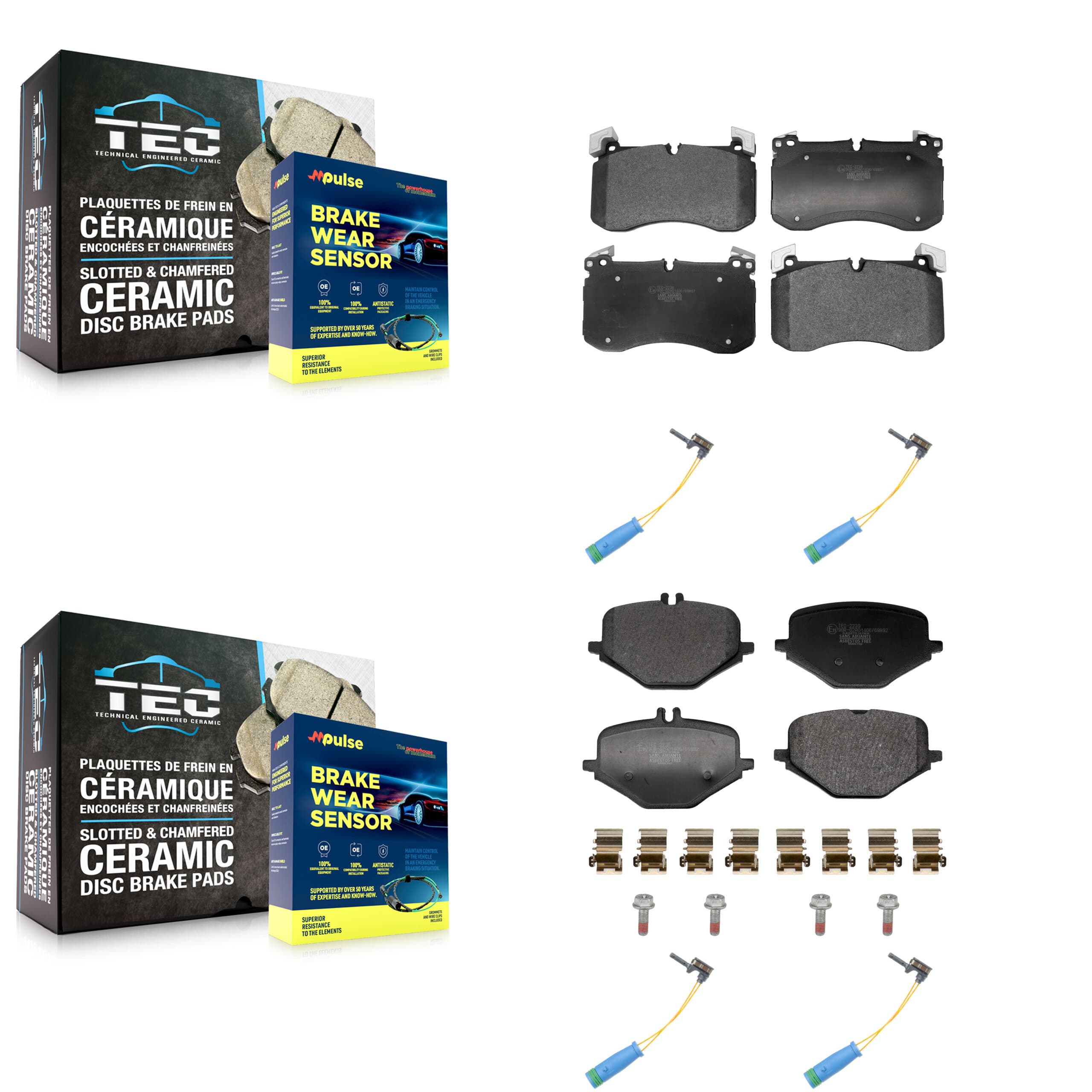 TEC - KTW-101640 - Front and Rear Disc Brake Pad Kits image 1