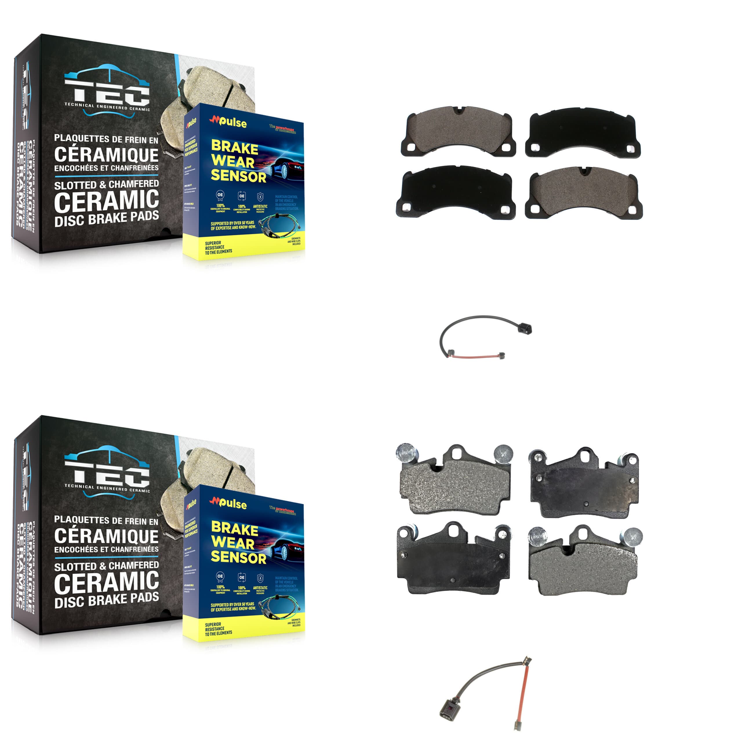 TEC - KTW-101647 - Front and Rear Disc Brake Pad Kits image 1
