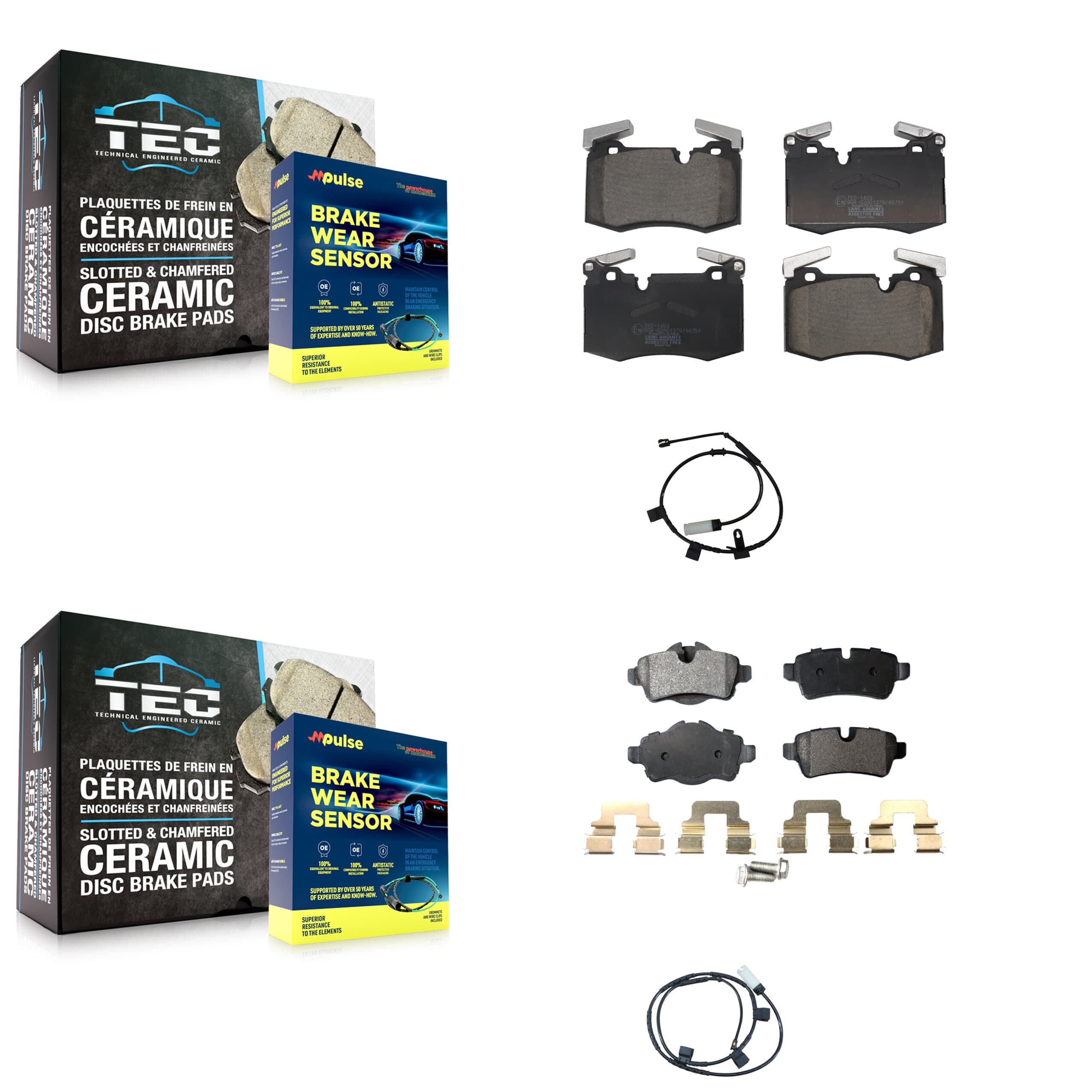 TEC - KTW-101649 - Front and Rear Disc Brake Pad Kits image 1