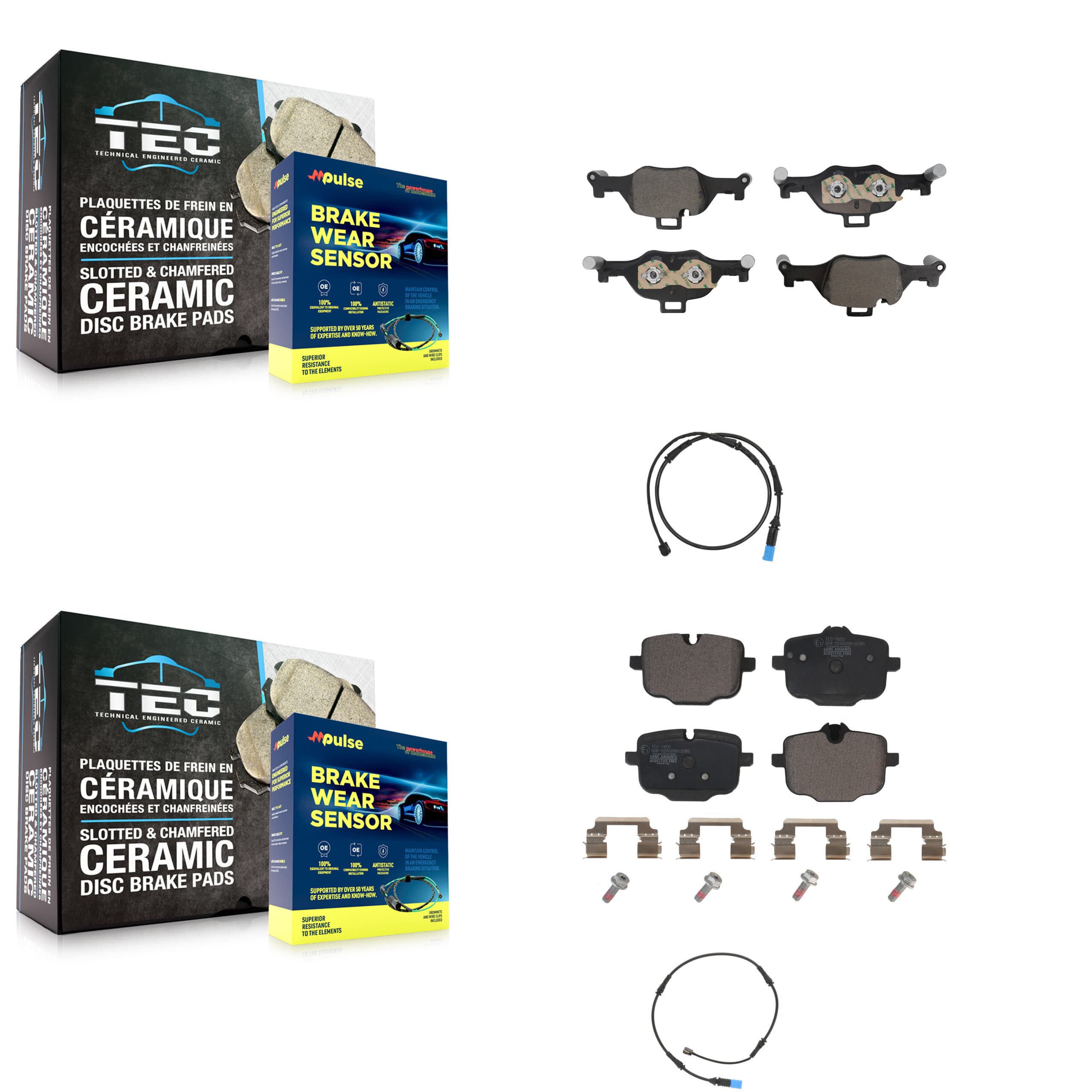 TEC - KTW-101658 - Front and Rear Disc Brake Pad Kits image 1