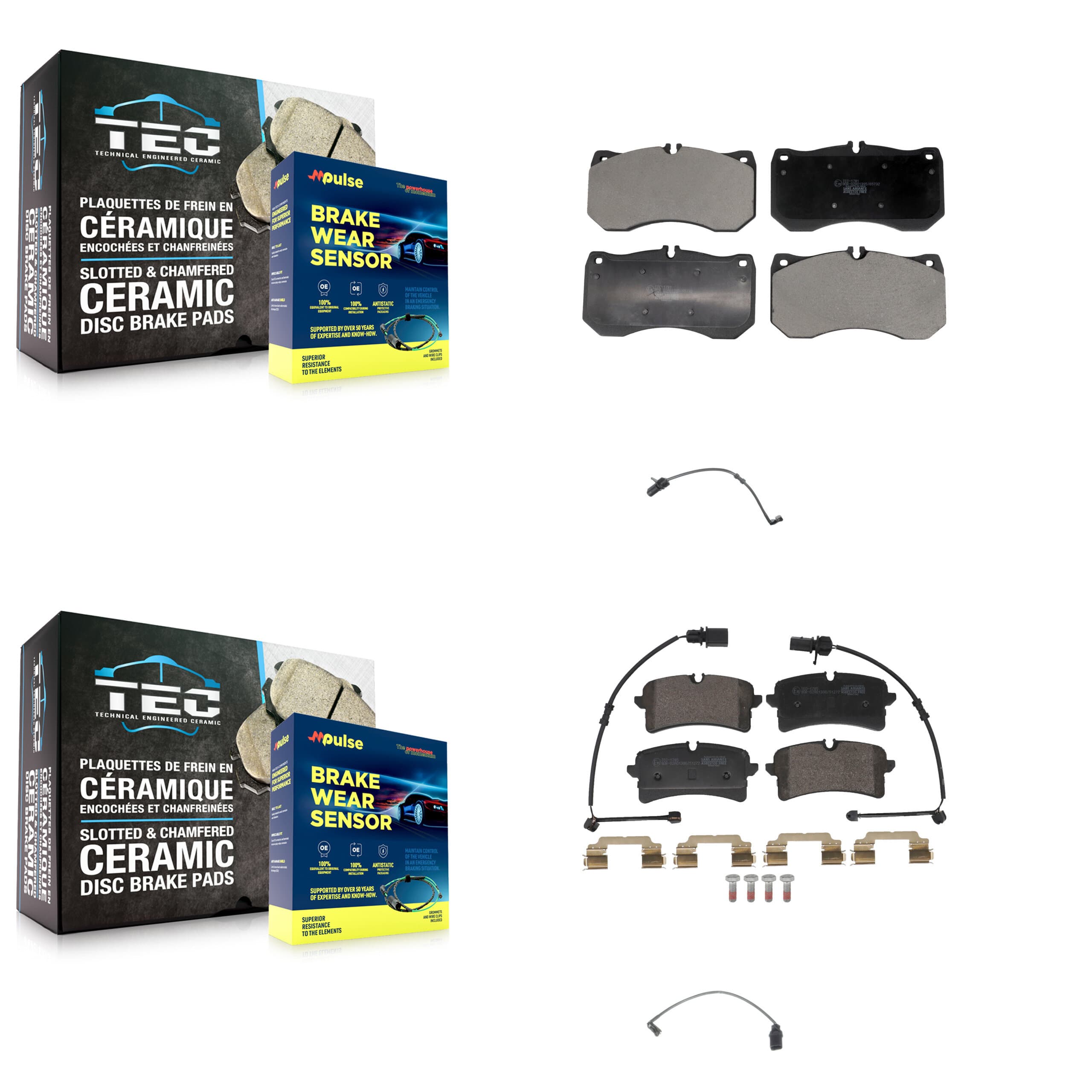 TEC - KTW-101665 - Front and Rear Disc Brake Pad Kits image 1