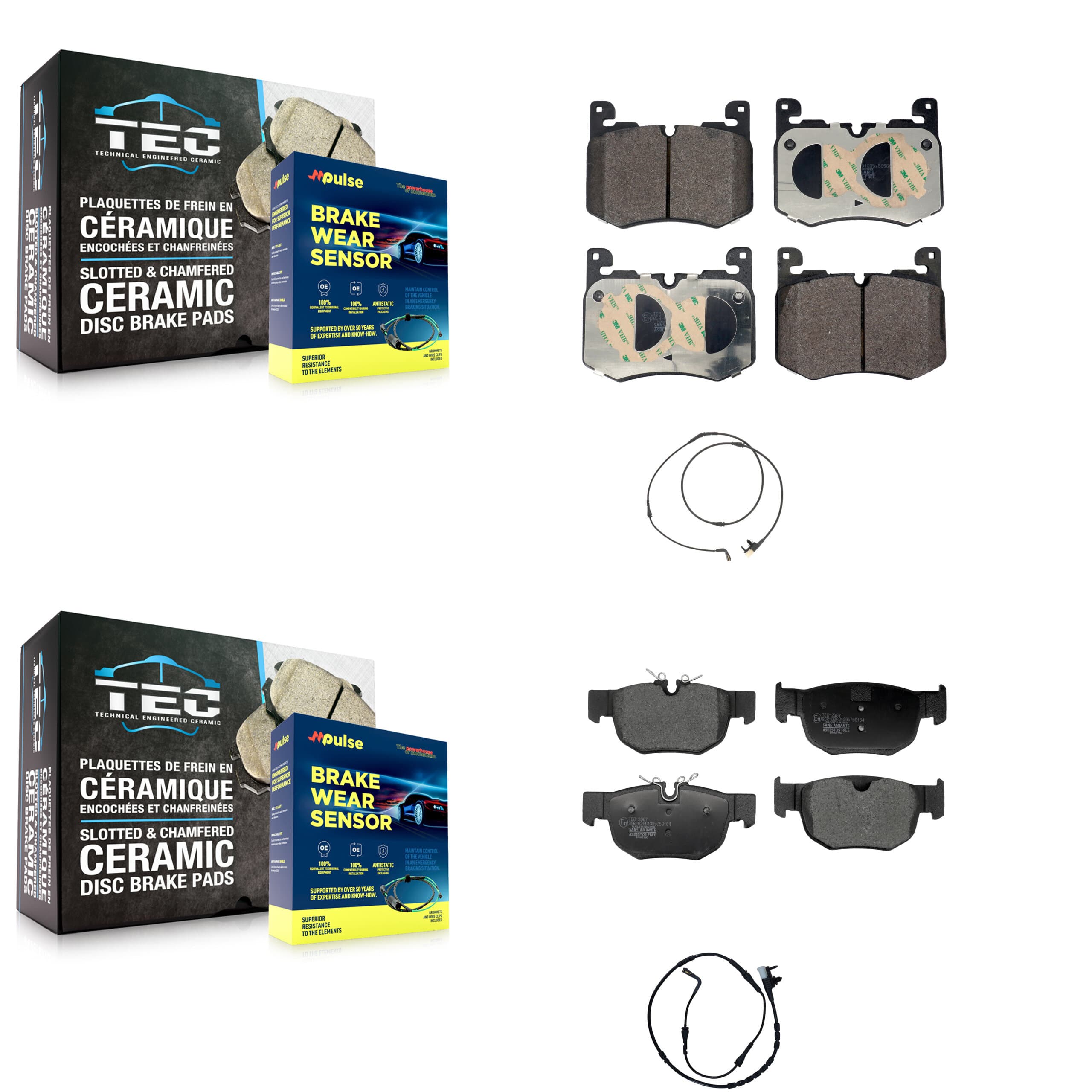TEC - KTW-101673 - Front and Rear Disc Brake Pad Kits image 1