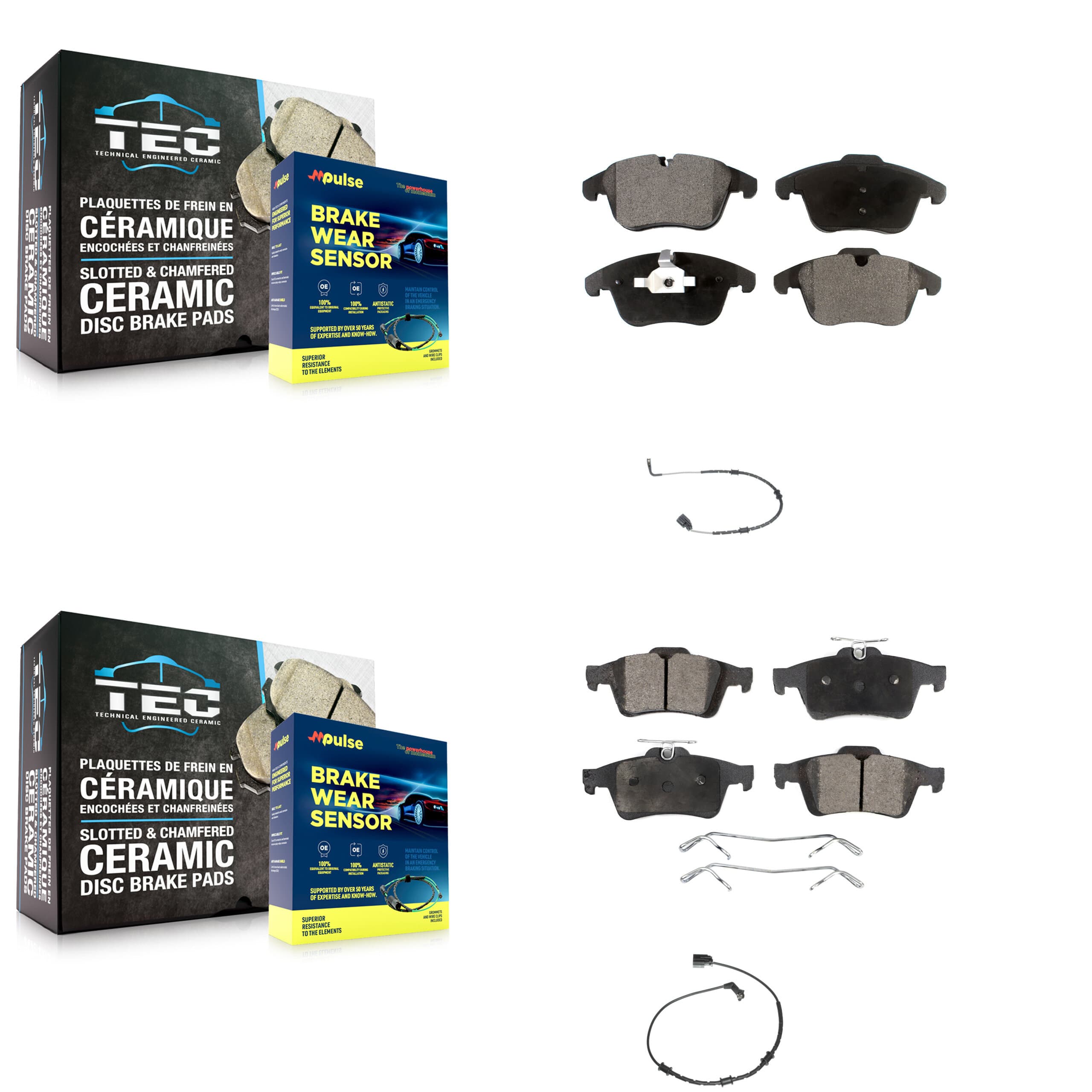 TEC - KTW-101755 - Front and Rear Disc Brake Pad Kits image 1