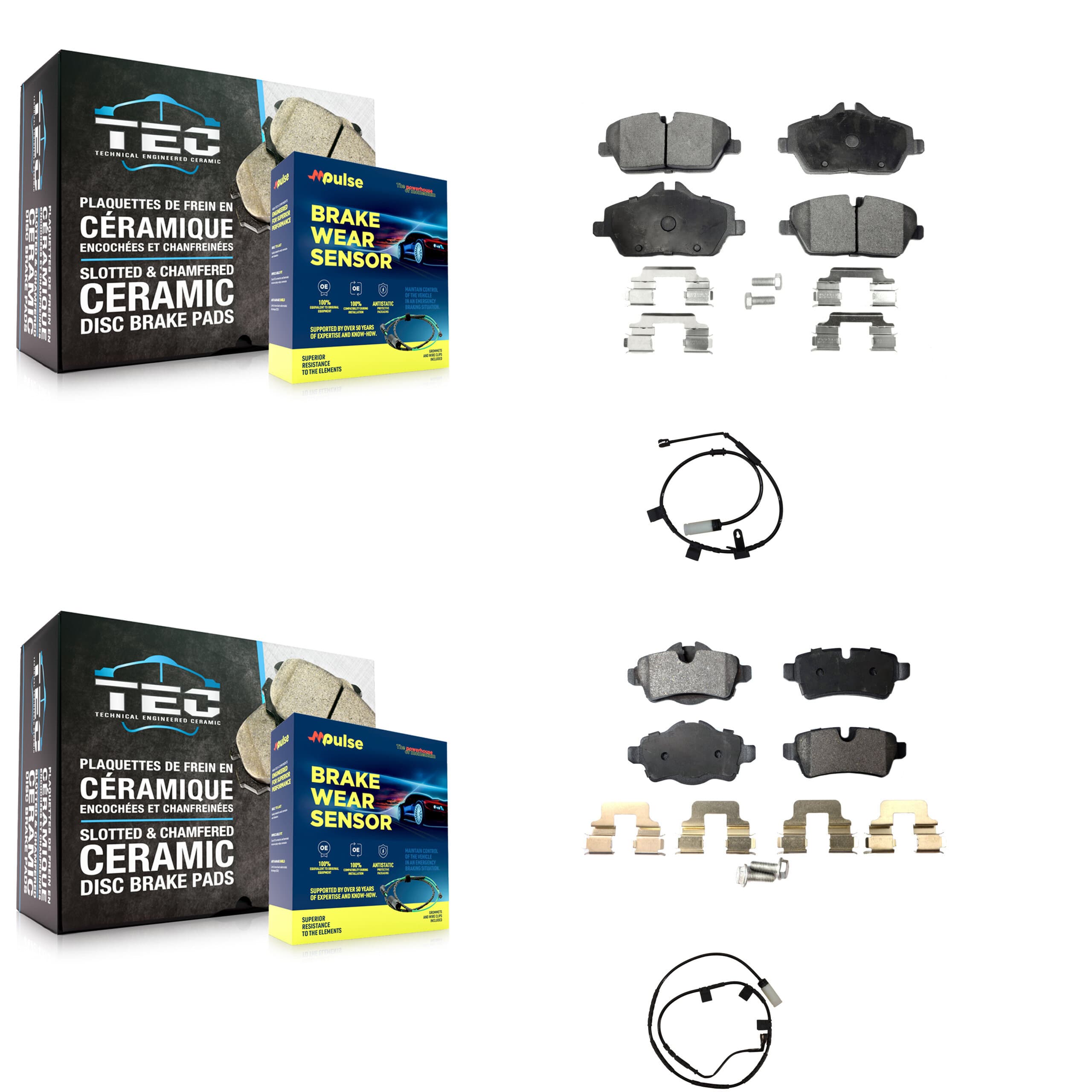 TEC - KTW-101762 - Front and Rear Disc Brake Pad Kits image 1