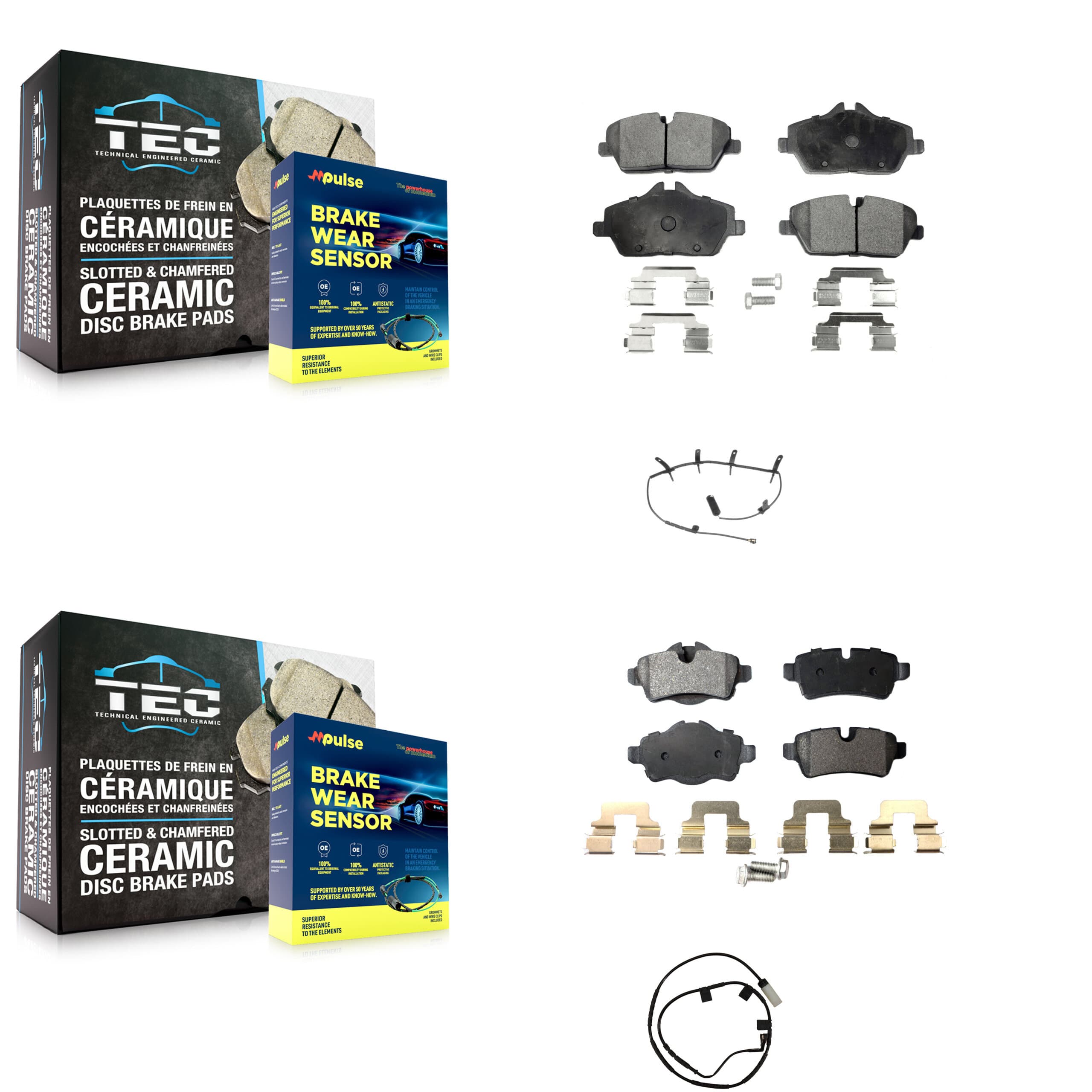 TEC - KTW-101764 - Front and Rear Disc Brake Pad Kits image 1
