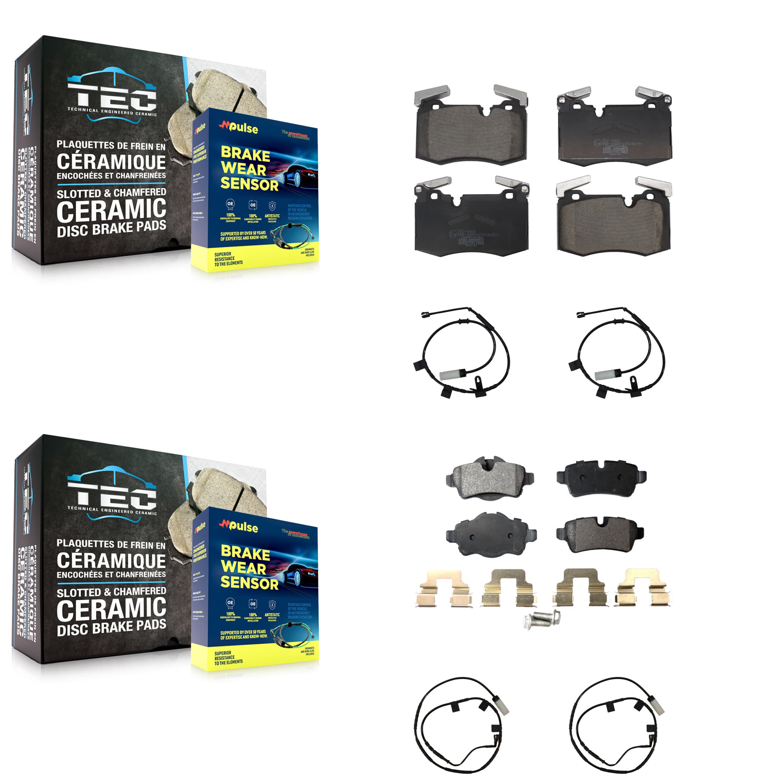 TEC - KTW-101767 - Front and Rear Disc Brake Pad Kits image 1