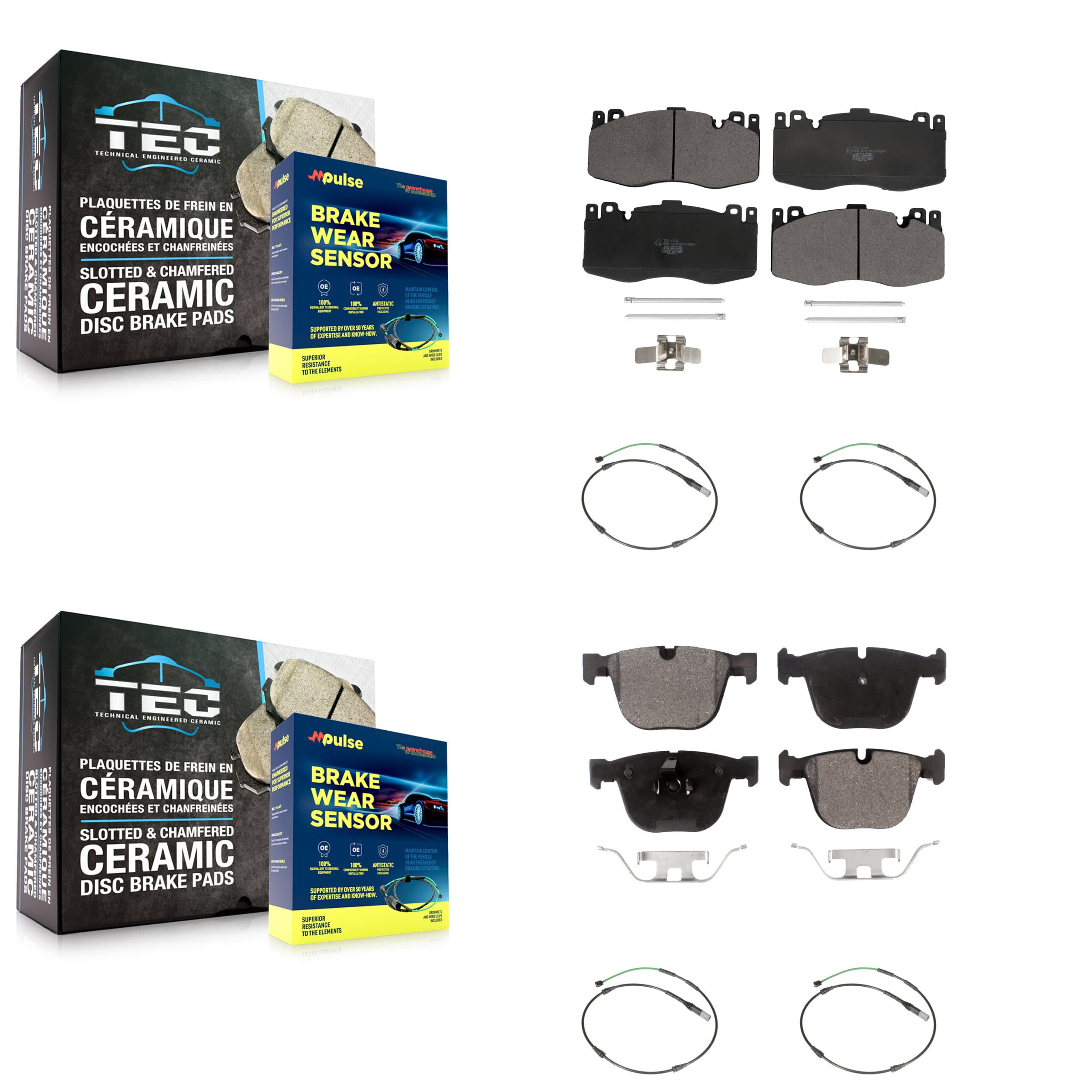 TEC - KTW-101772 - Front and Rear Disc Brake Pad Kits image 1
