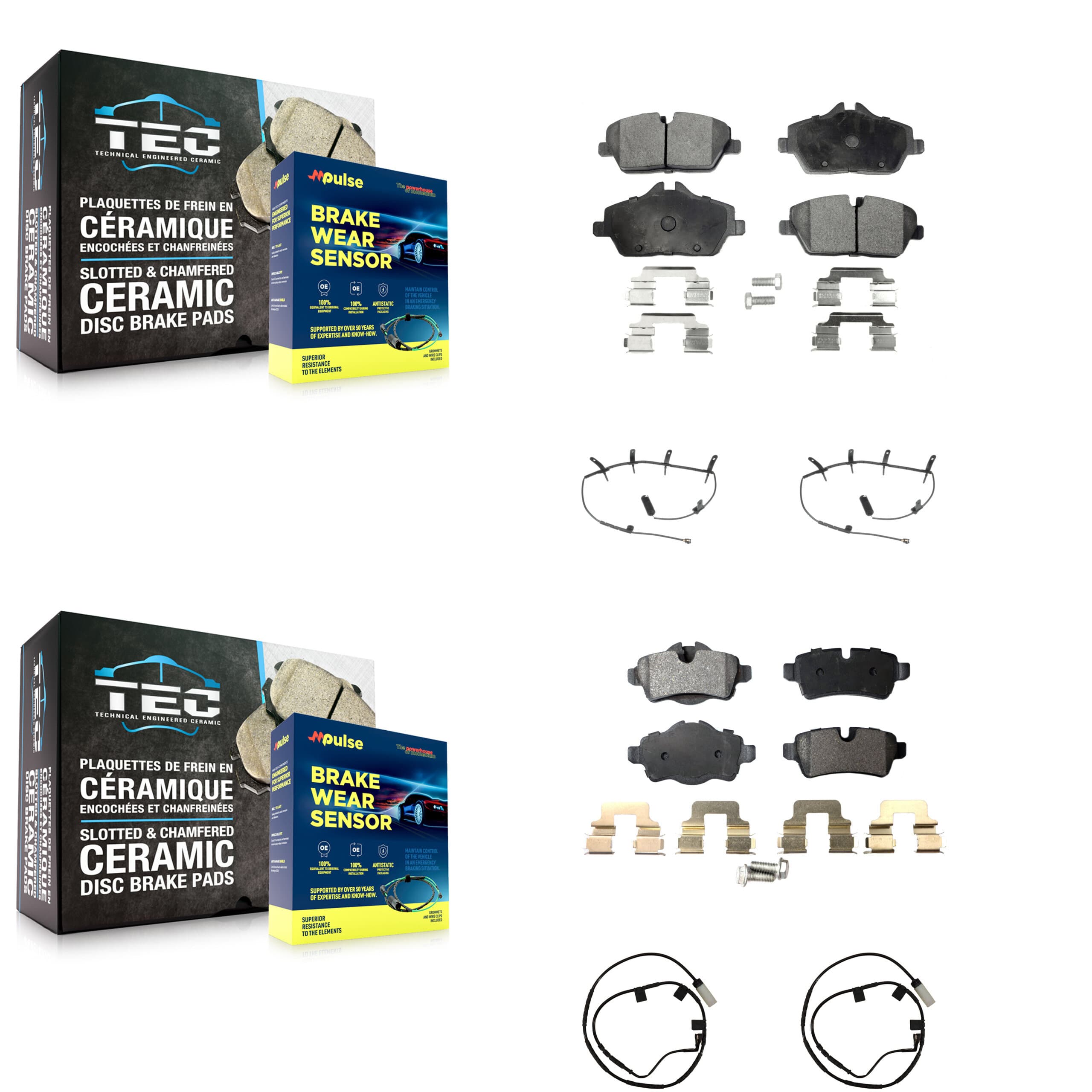 TEC - KTW-101776 - Front and Rear Disc Brake Pad Kits image 1