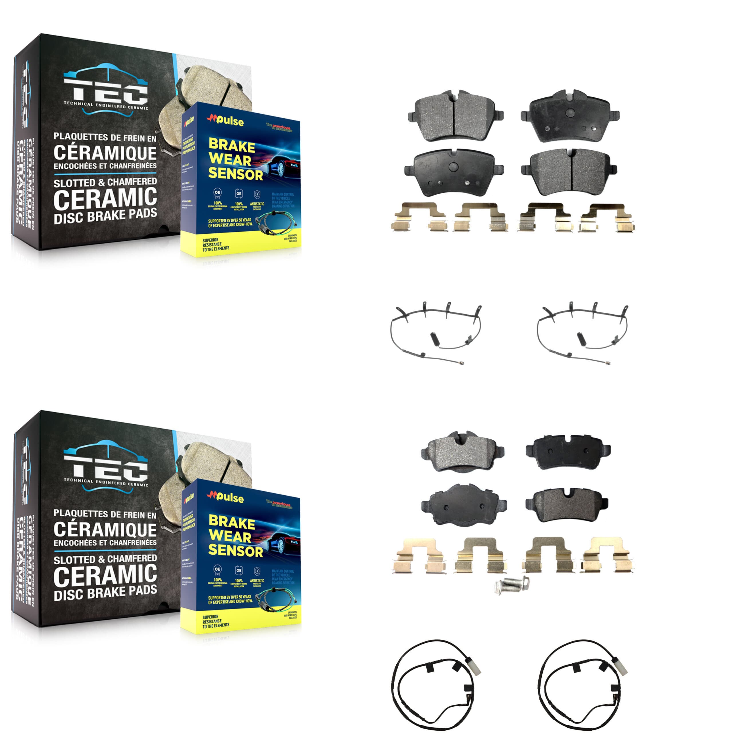 TEC - KTW-101777 - Front and Rear Disc Brake Pad Kits image 1