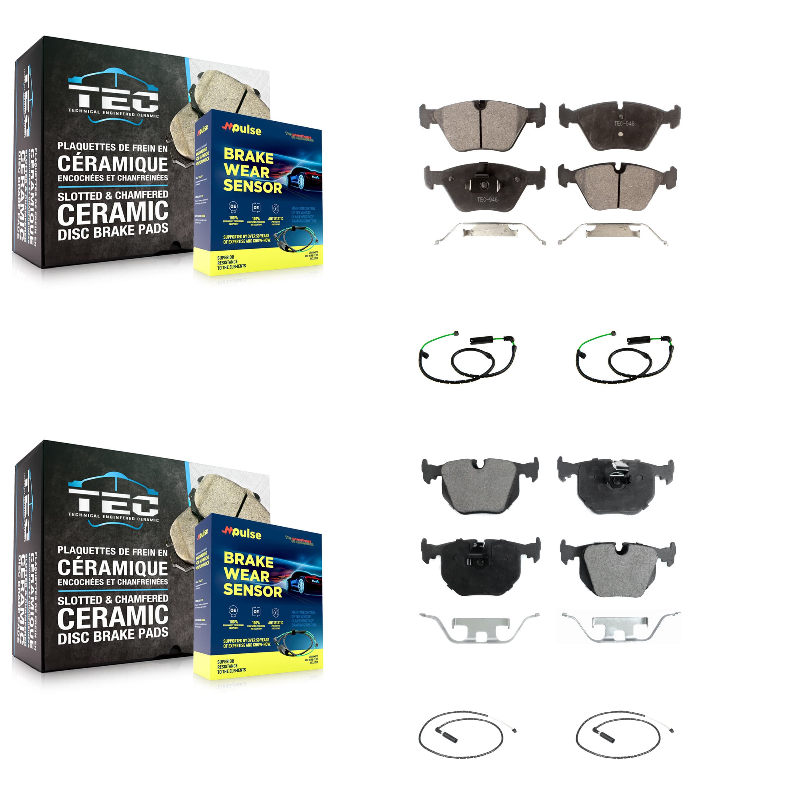 TEC - KTW-101781 - Front and Rear Disc Brake Pad Kits image 1
