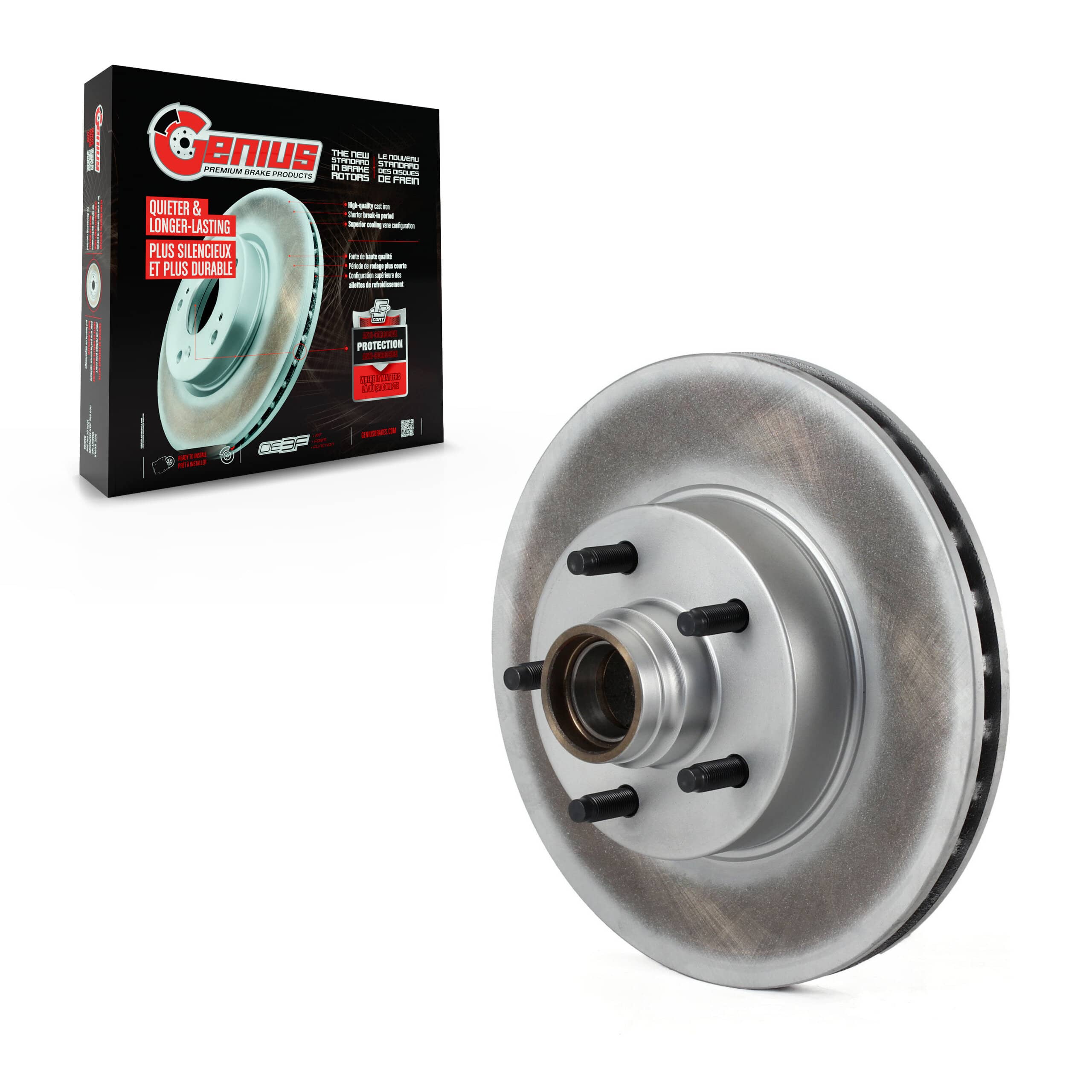 Genius - GCR-680905 - Front Disc Brake Rotor and Hub Assembly