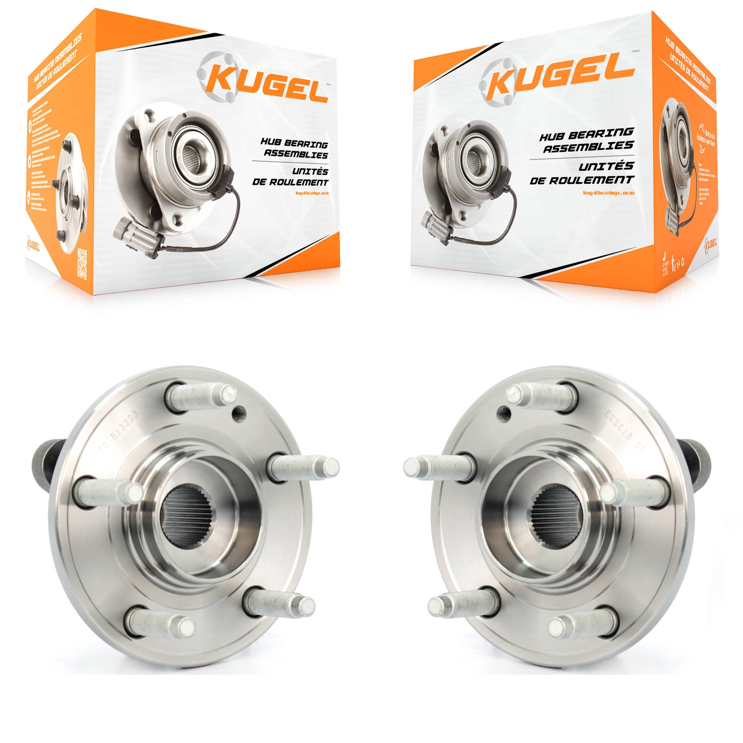 Kugel - K70-100295 - Front Wheel Bearing and Hub Assembly Kits